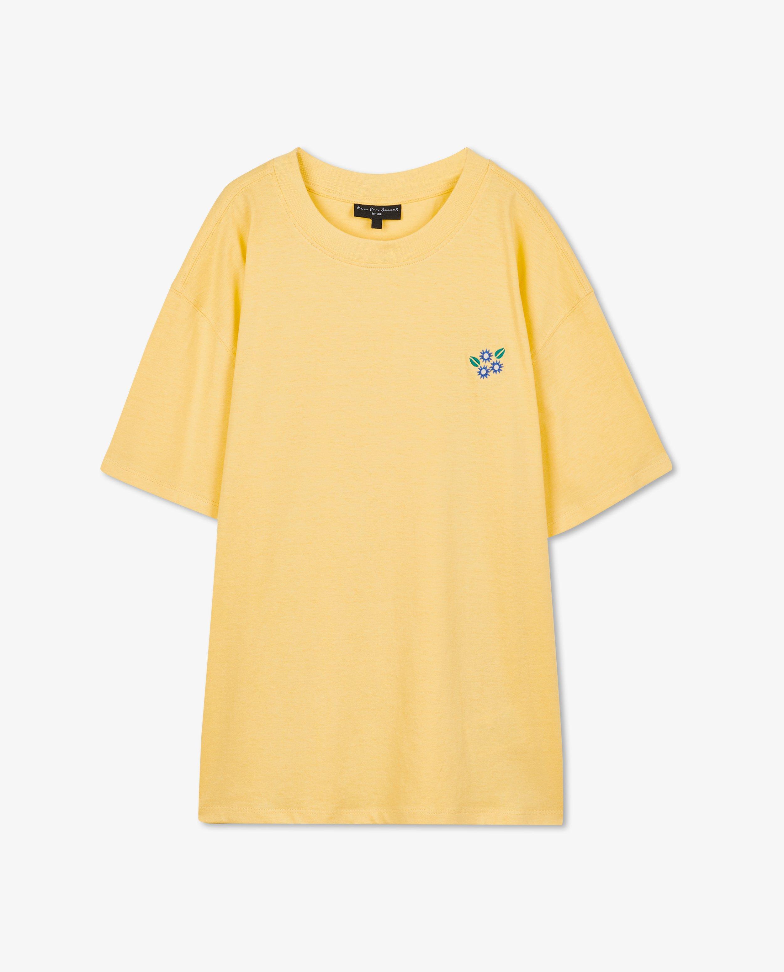 T-shirts - T-shirt jaune avec des petites fleurs