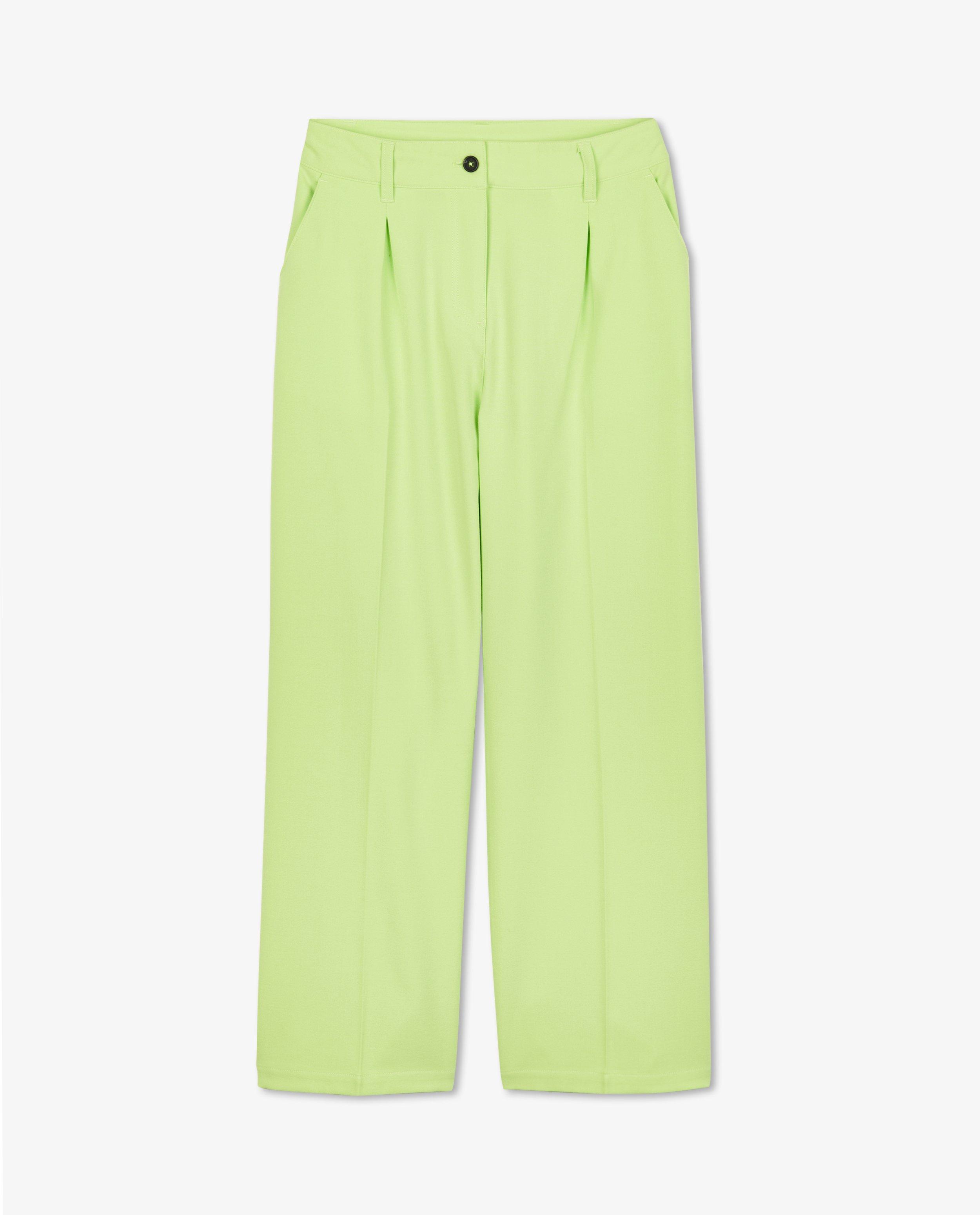 Broeken - Groene broek, straight fit