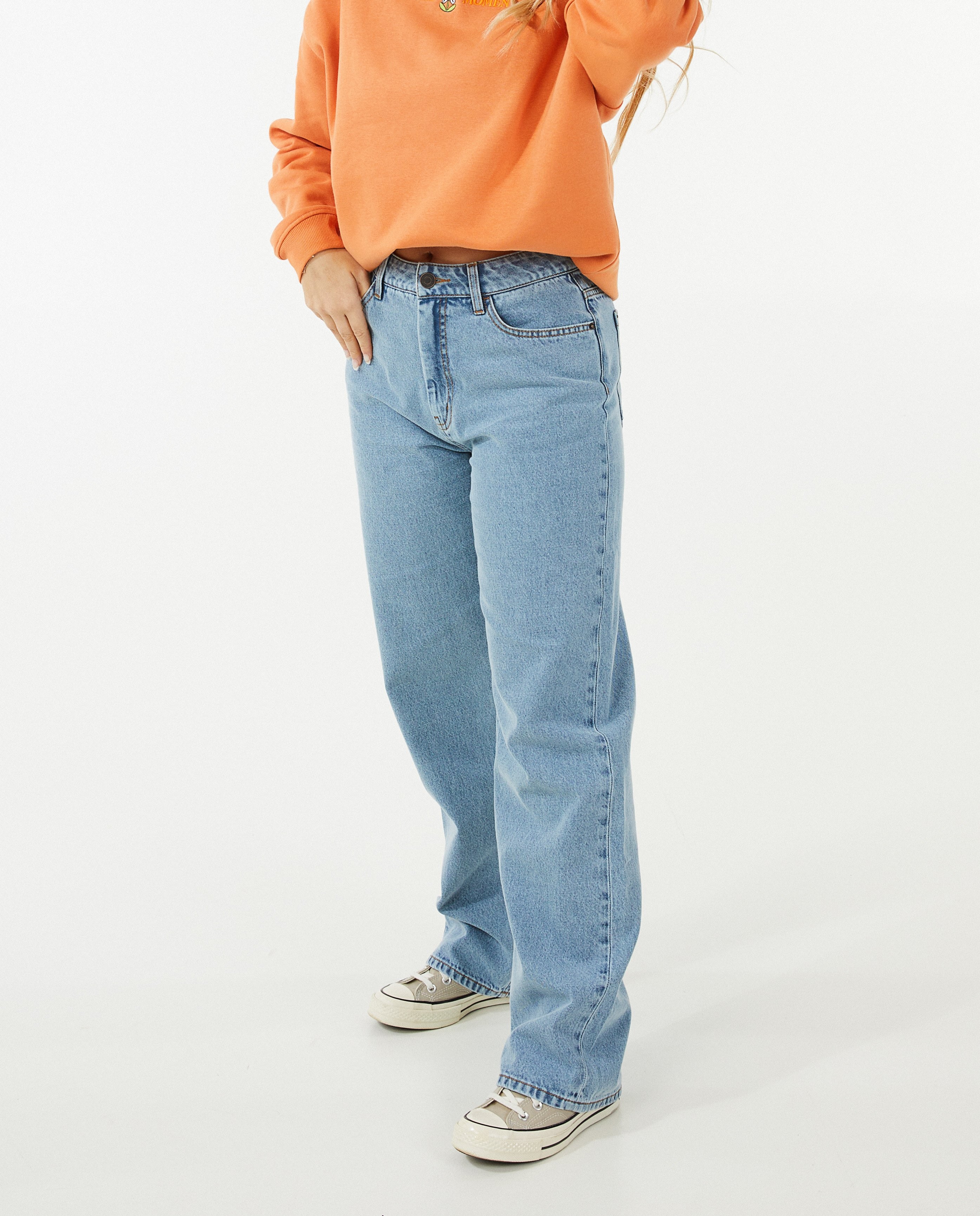 Blauwe jeans, straight fit - null - Steffi Mercie