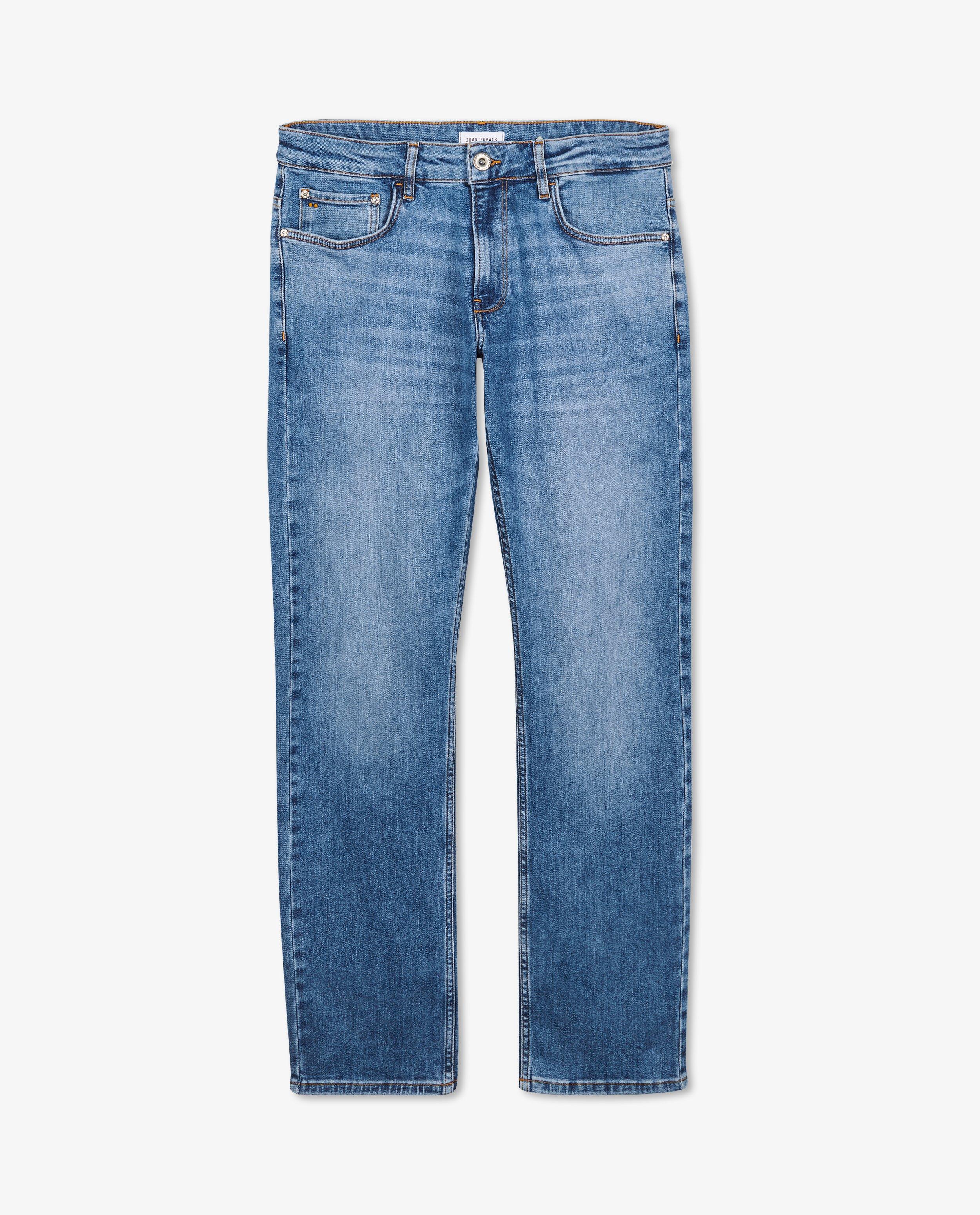 Jeans - Blauwe jeans, fitted straight fit