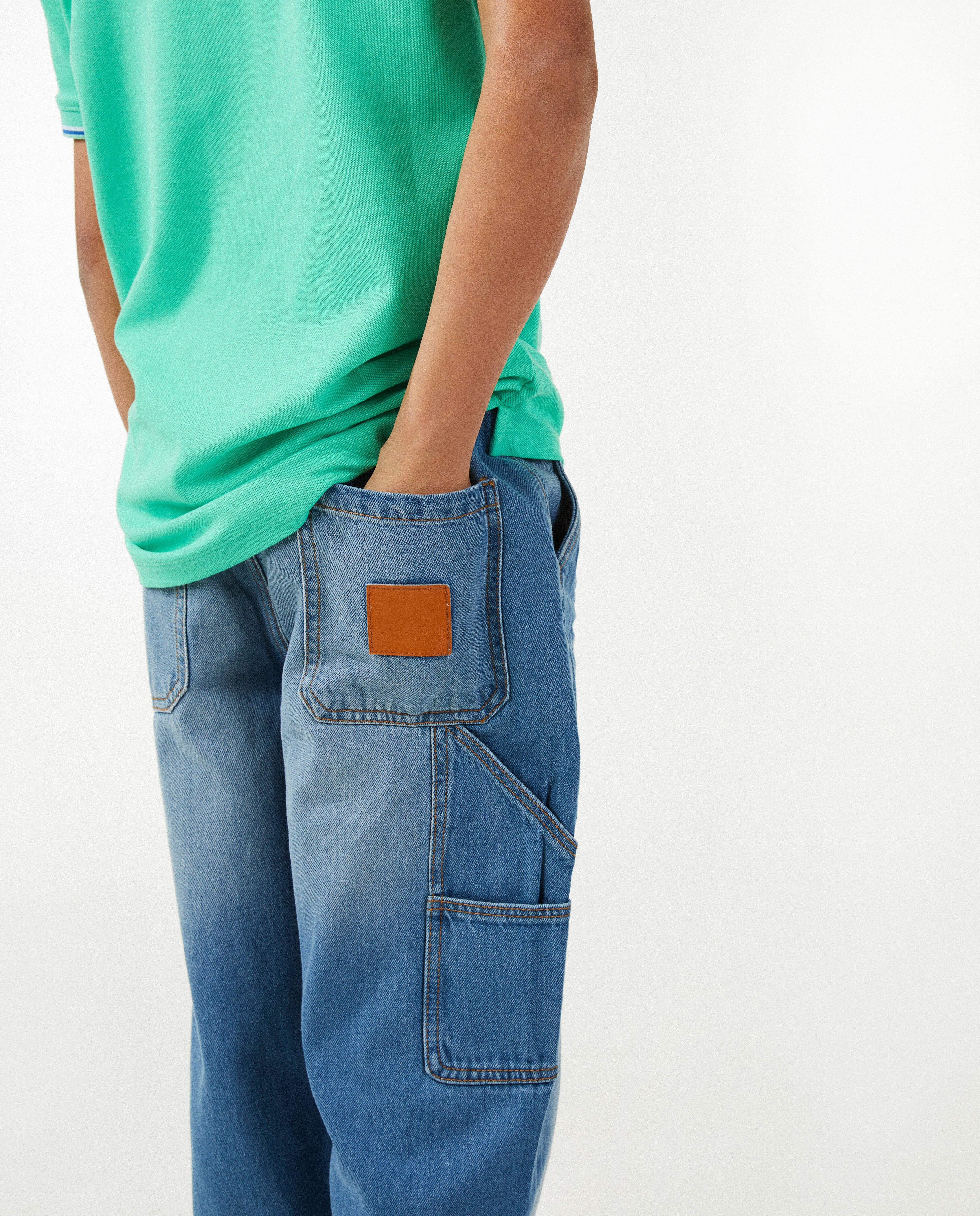 Jeans - Jeans bleu, coupe worker