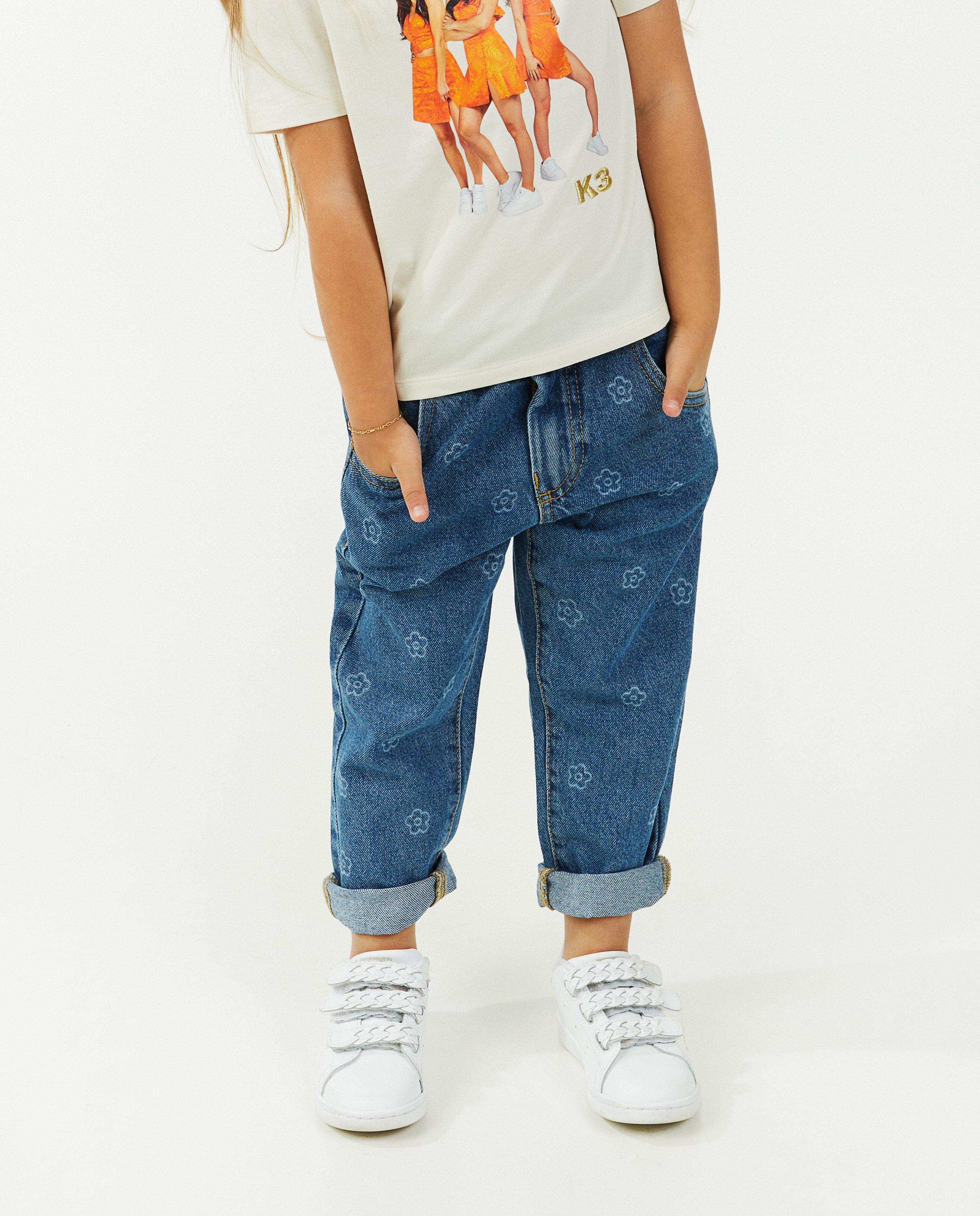 Jeans - Jeans met bloemetjes, slouchy fit