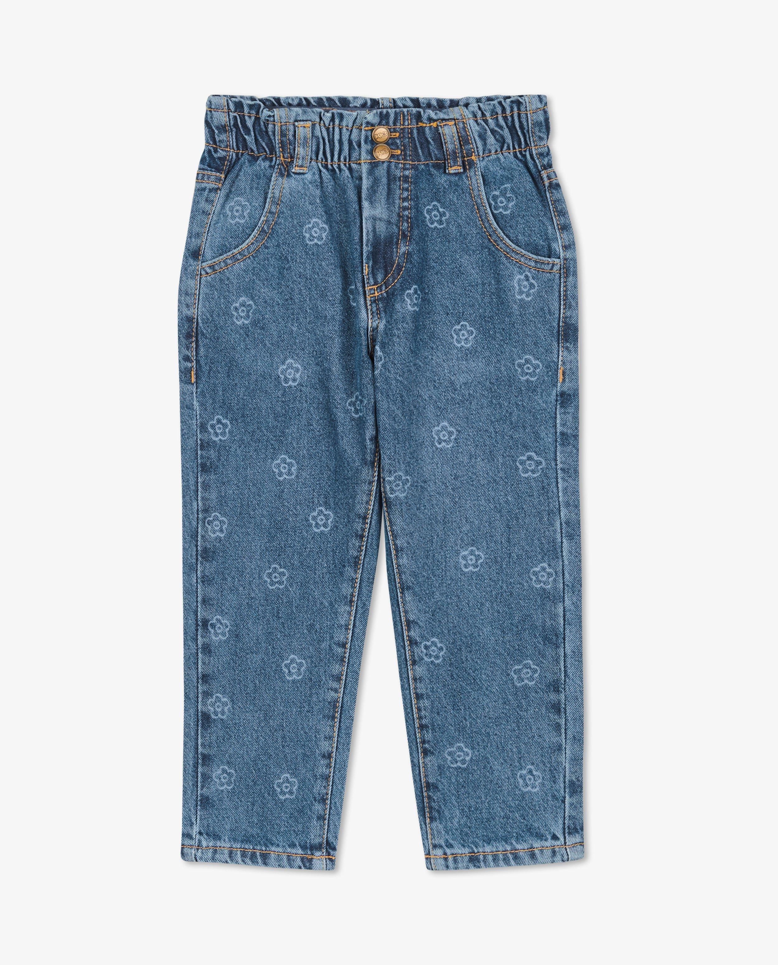 Jeans - Jeans met bloemetjes, slouchy fit