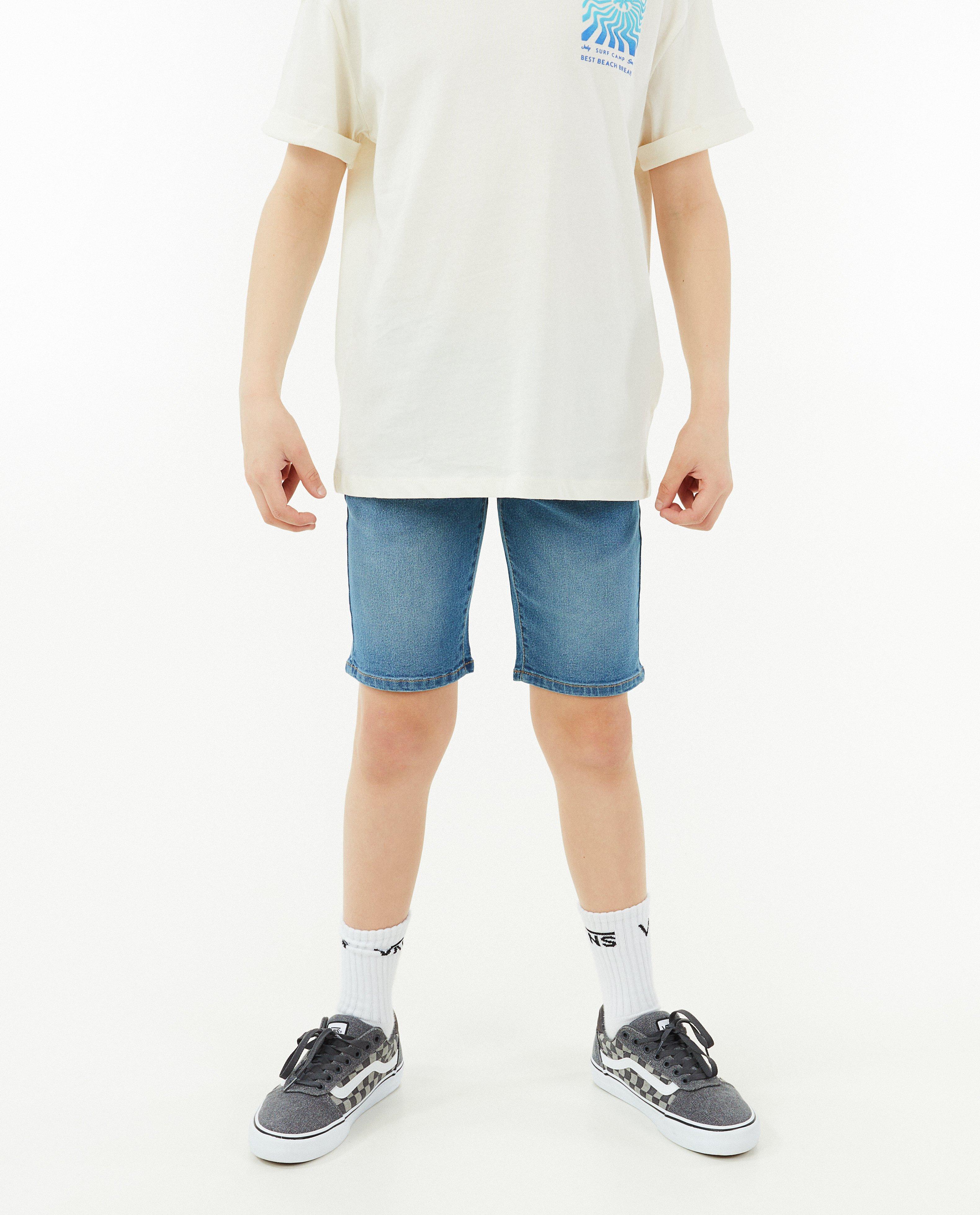 Shorts - Short en jeans gris, slim fit