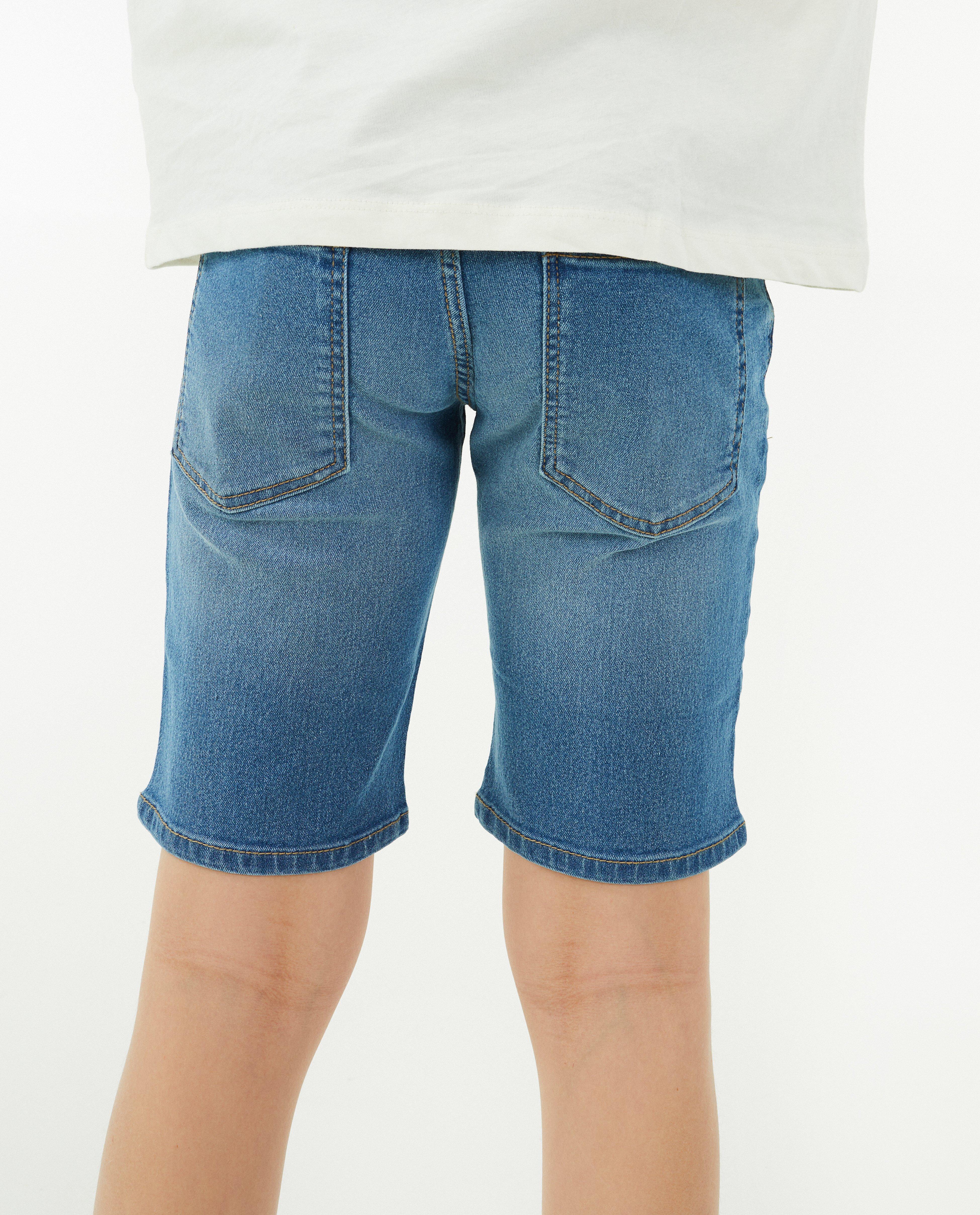 Shorts - Short en jeans gris, slim fit
