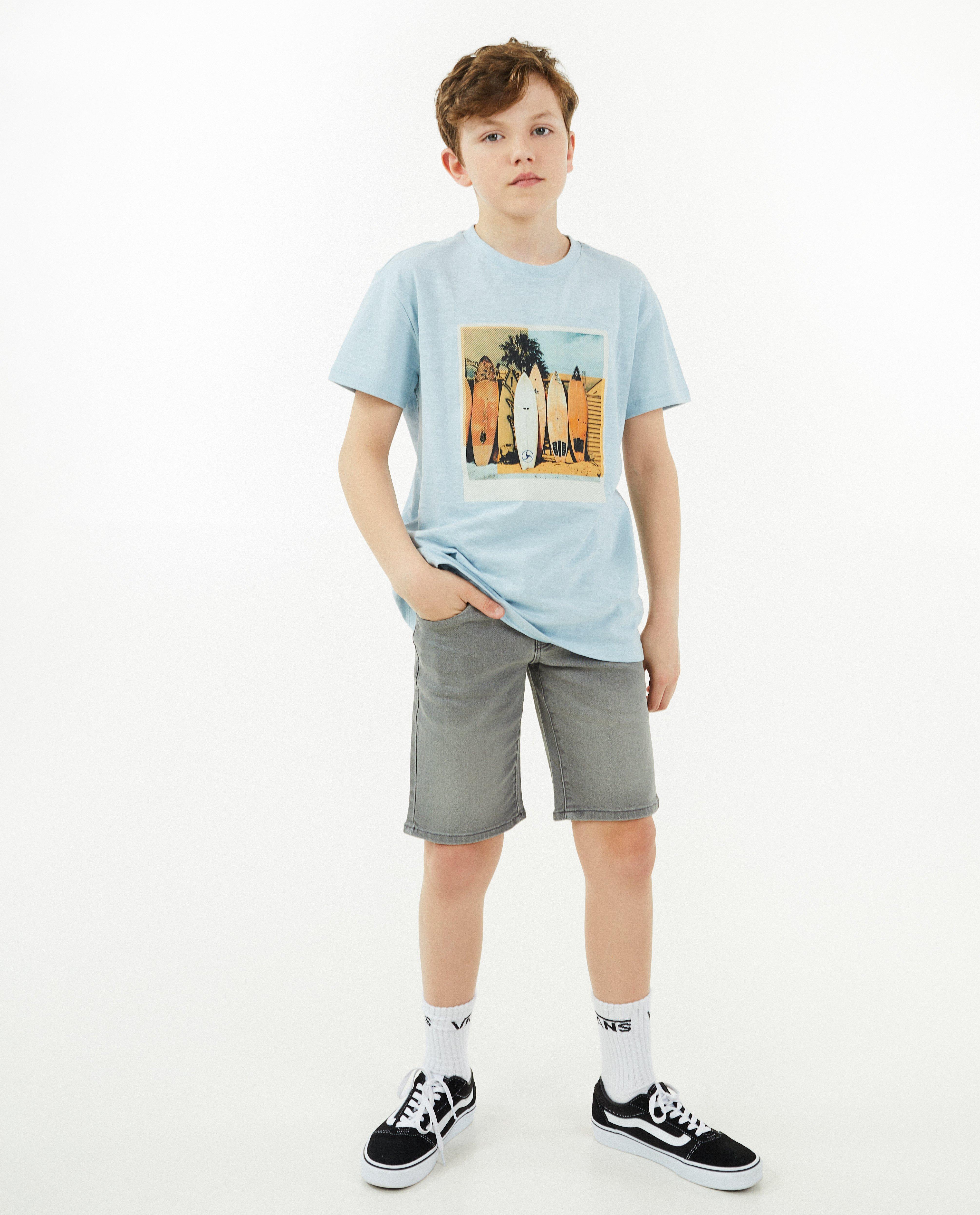 Grijze jeansshort, slim fit - null - Besties