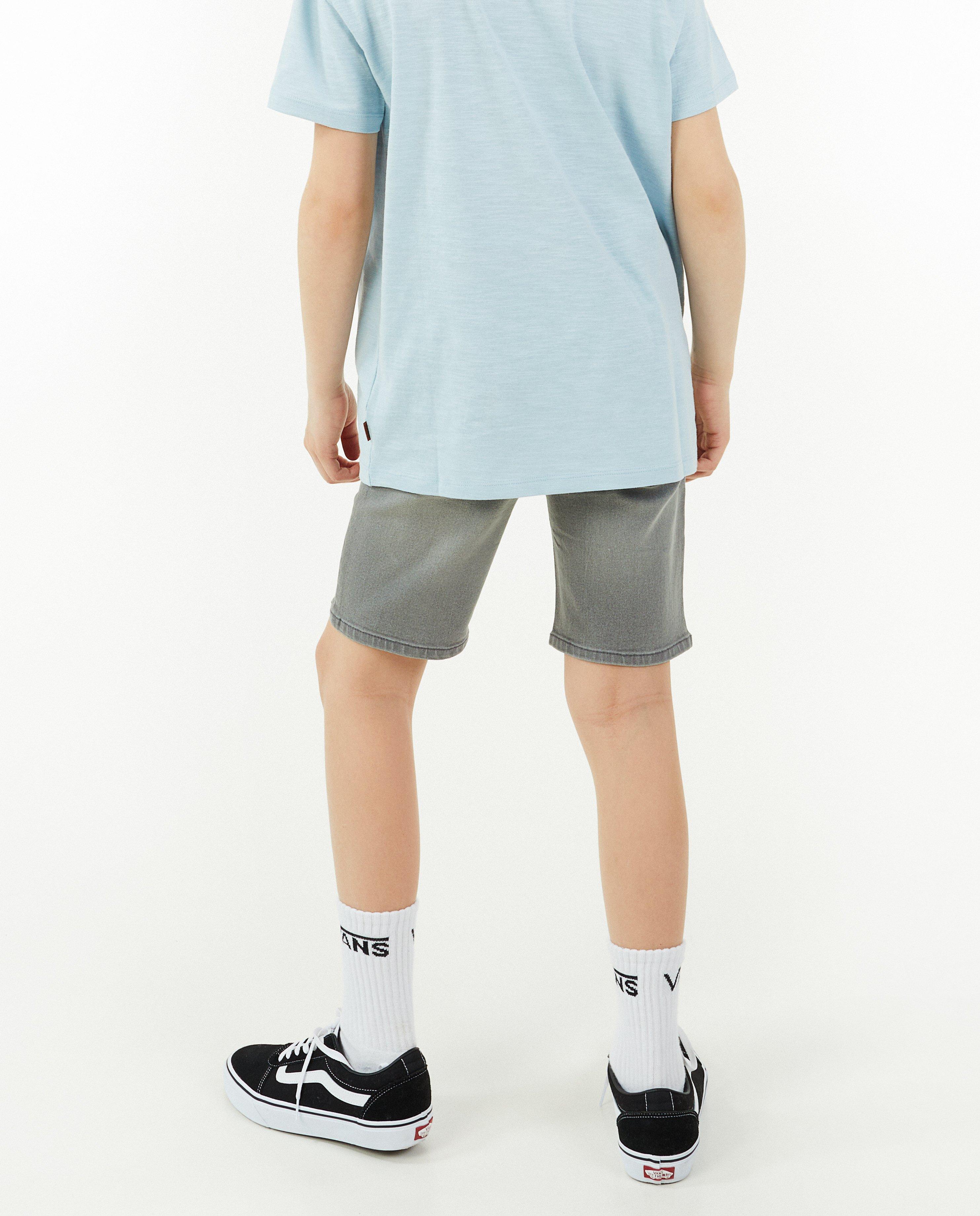 Shorten - Grijze jeansshort, slim fit