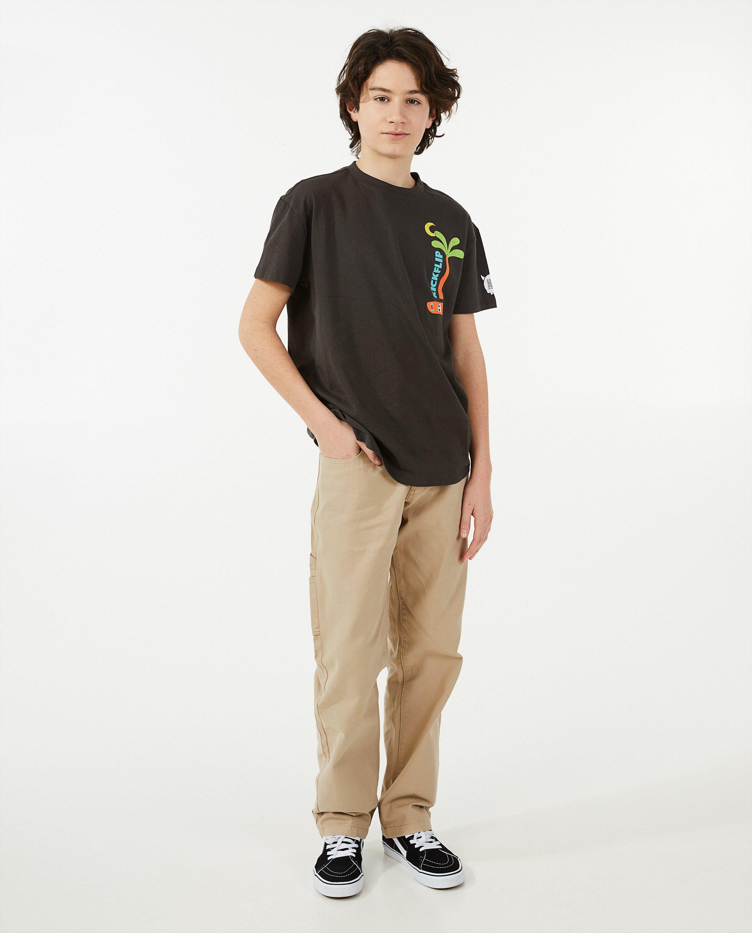T-shirt brun, kickflip - null - Trick-it