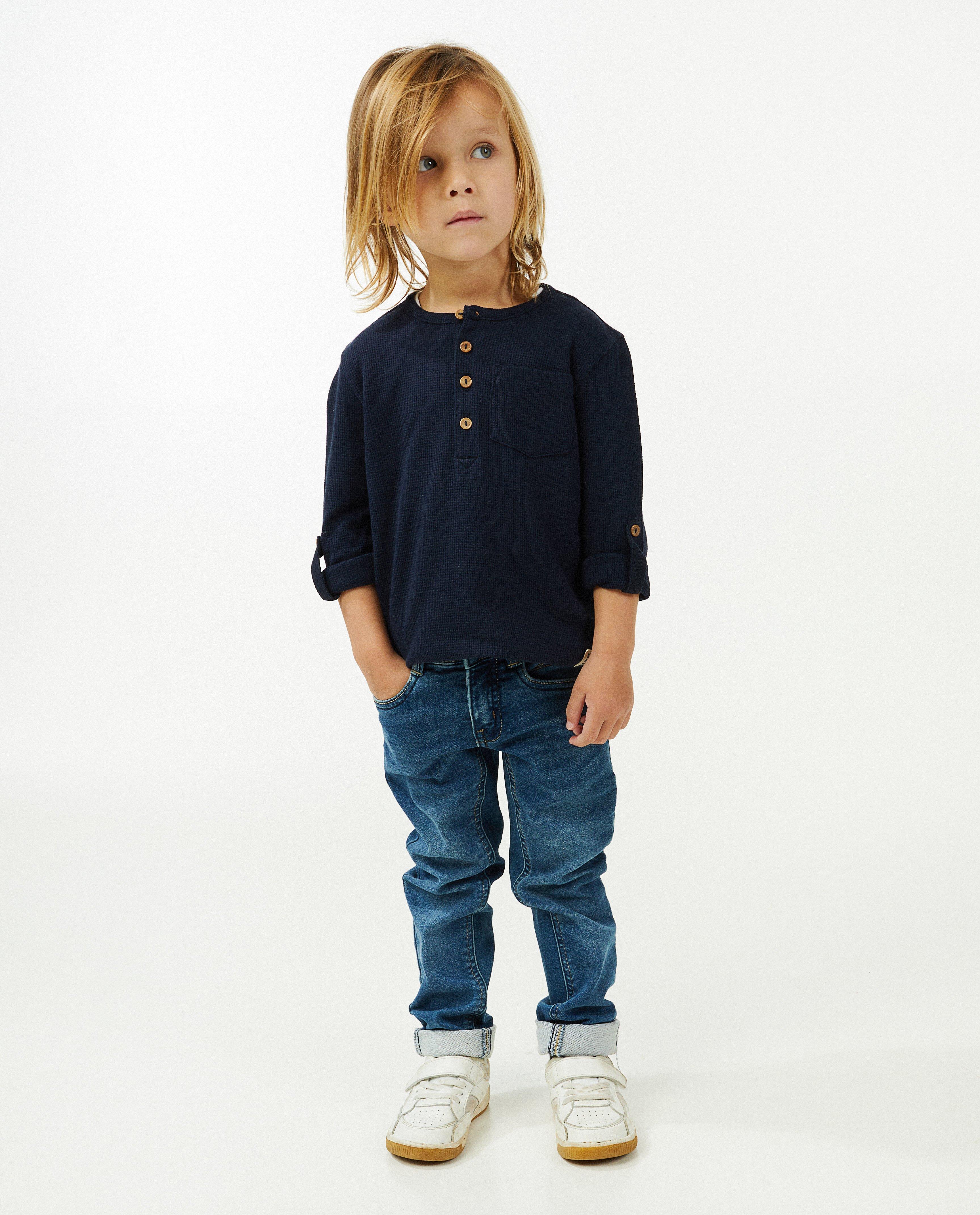 Shirt met wafelstructuur - null - Kidz Nation