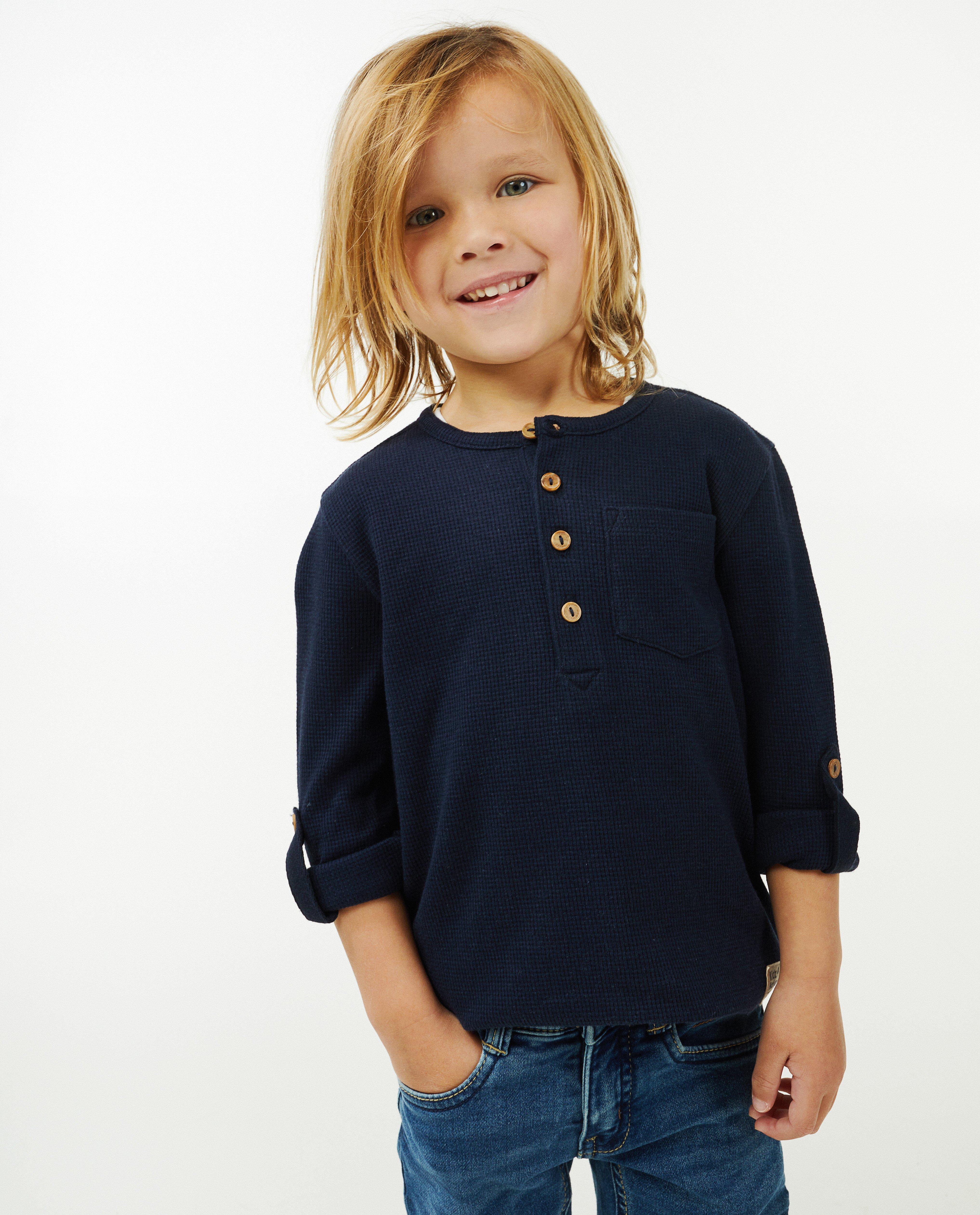 T-shirts - Shirt met wafelstructuur