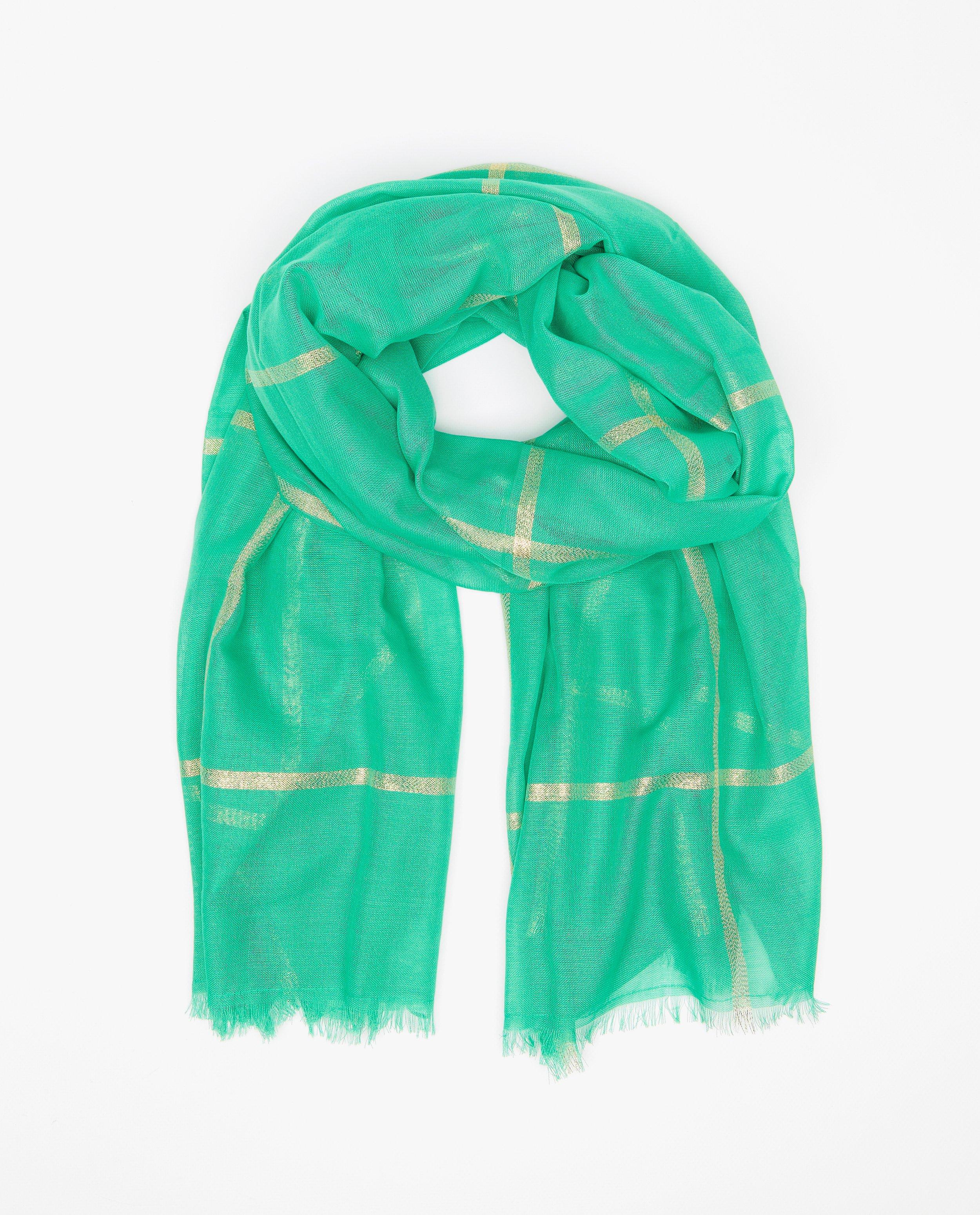 Groene sjaal met metaaldraad - null - Pieces