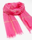 Breigoed - Roze sjaal met metaaldraad