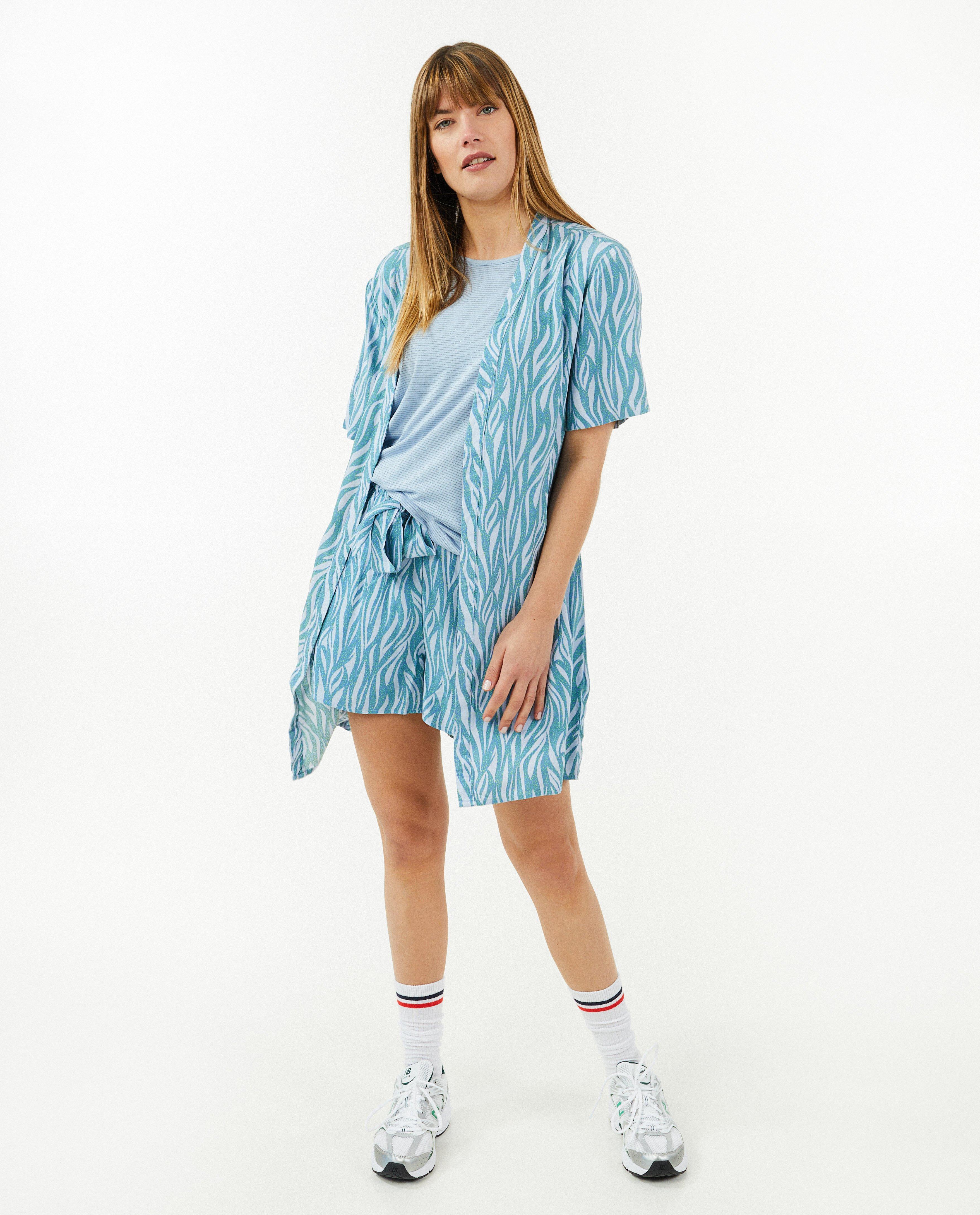 Blauwe kimono met print - Product Detail - blauw - afbeelding nummer 1