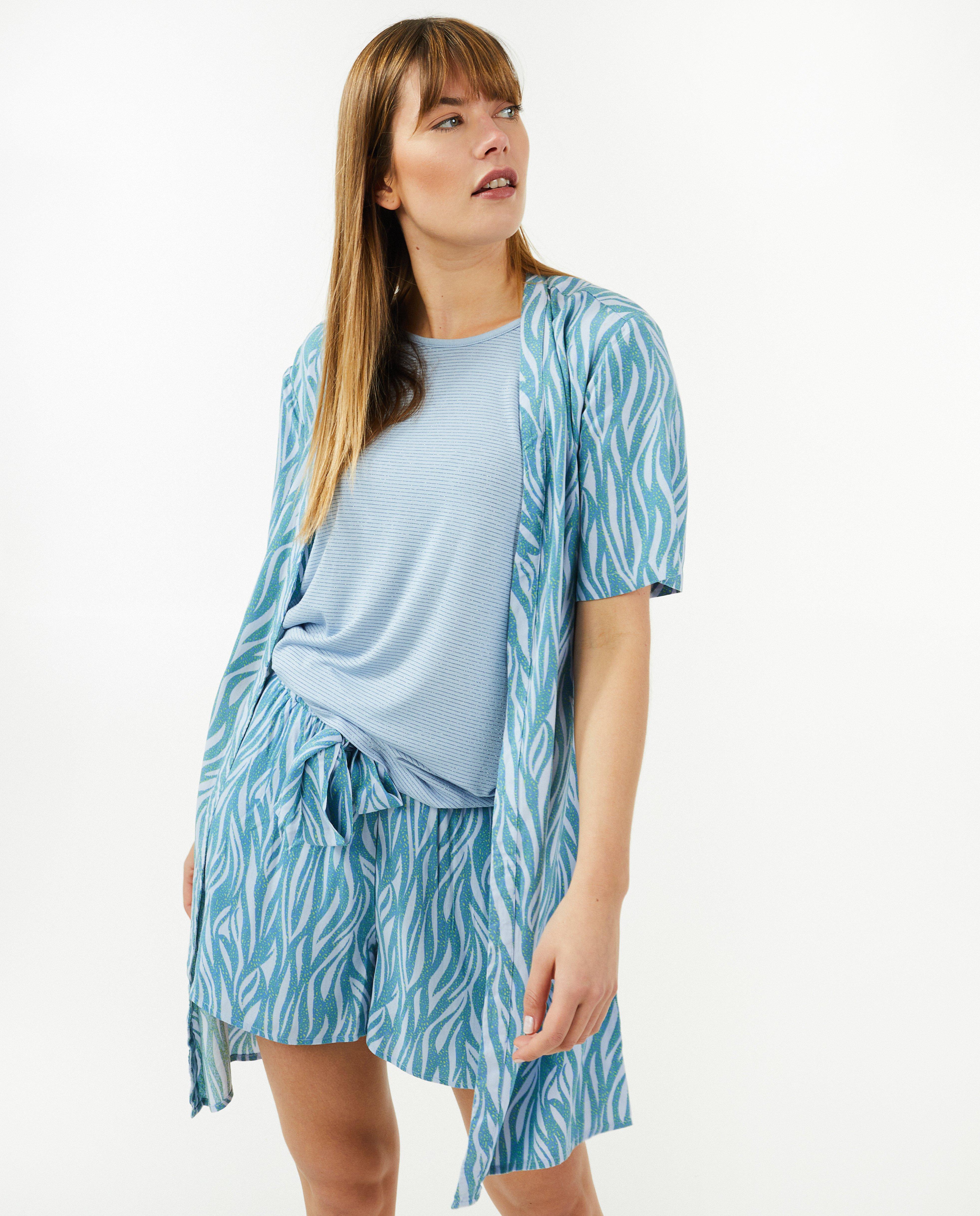Blauwe kimono met print - Product Detail - blauw - afbeelding nummer 2