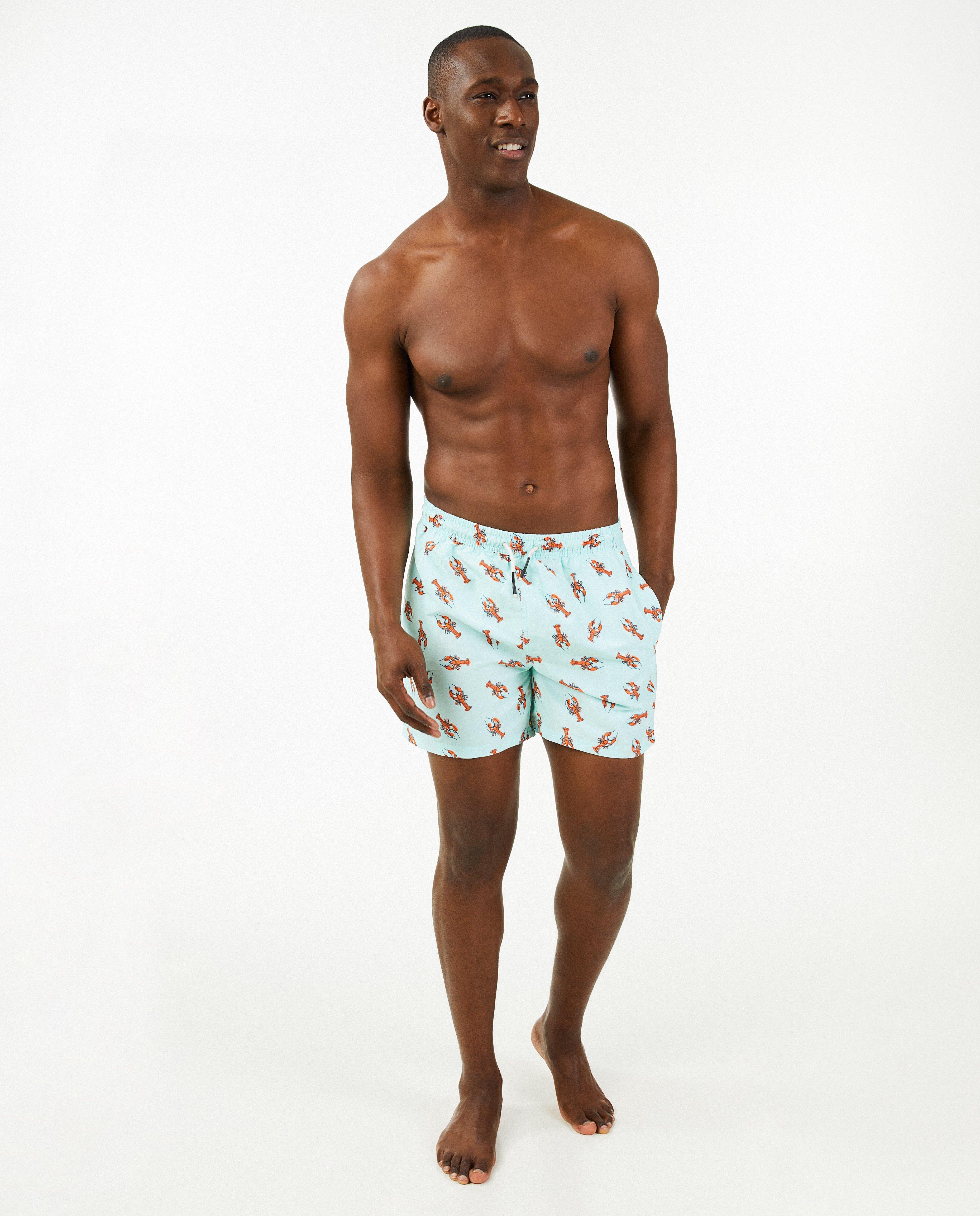 Turquoise zwemshort met print - Product Detail - lichtblauw - afbeelding nummer 1