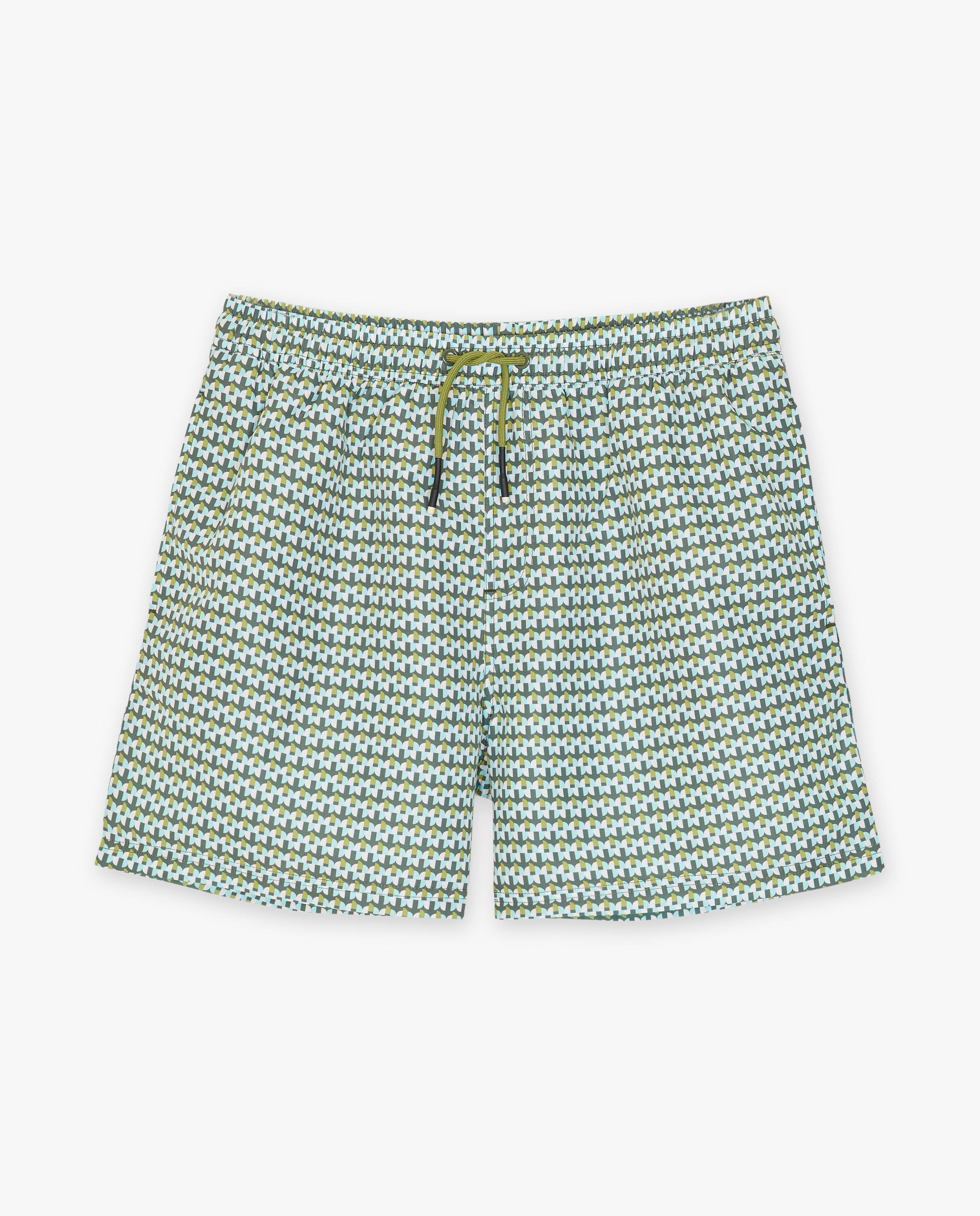 Maillots de bain - Short de bain vert à imprimé