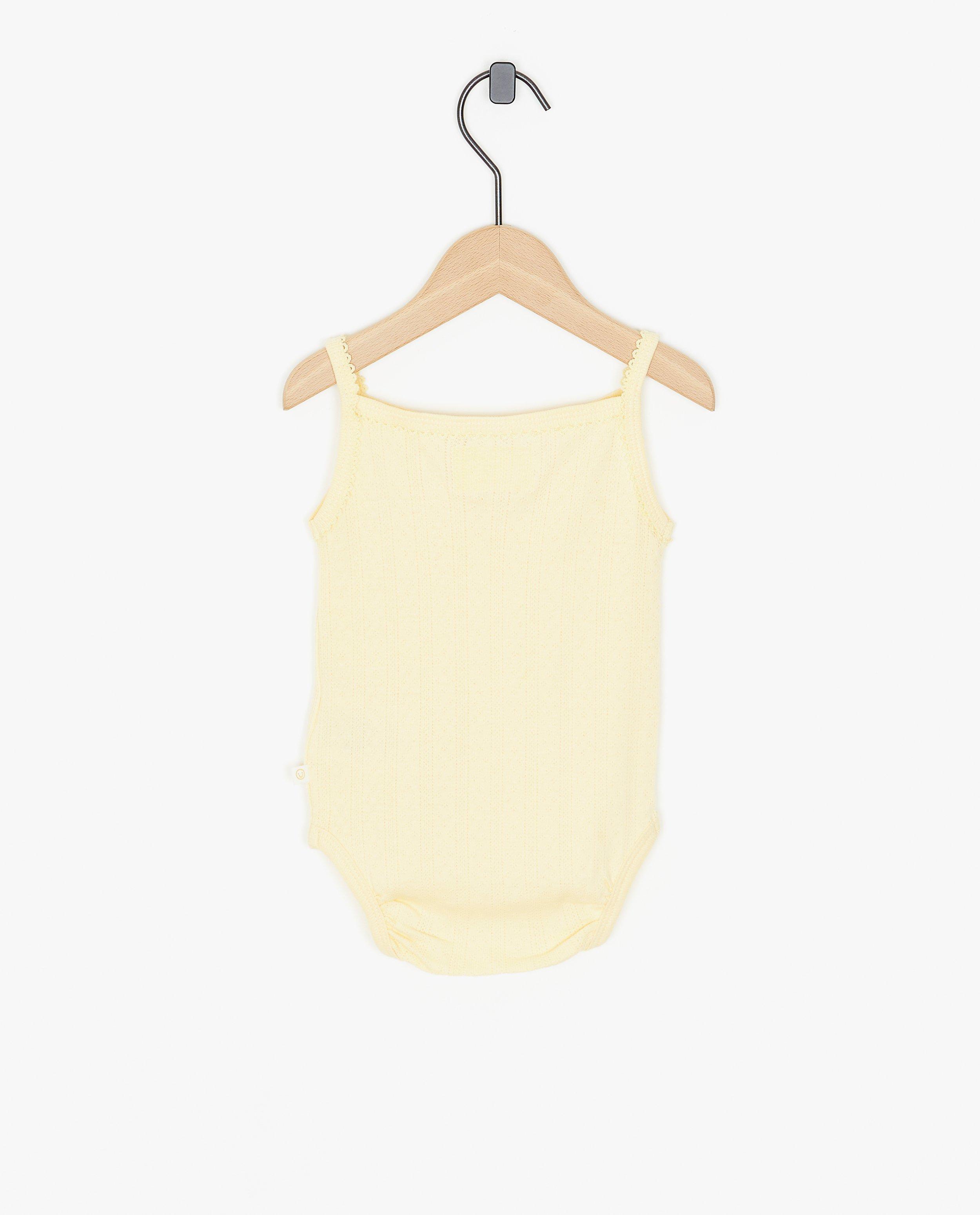 Onesies - Gele romper met ajour
