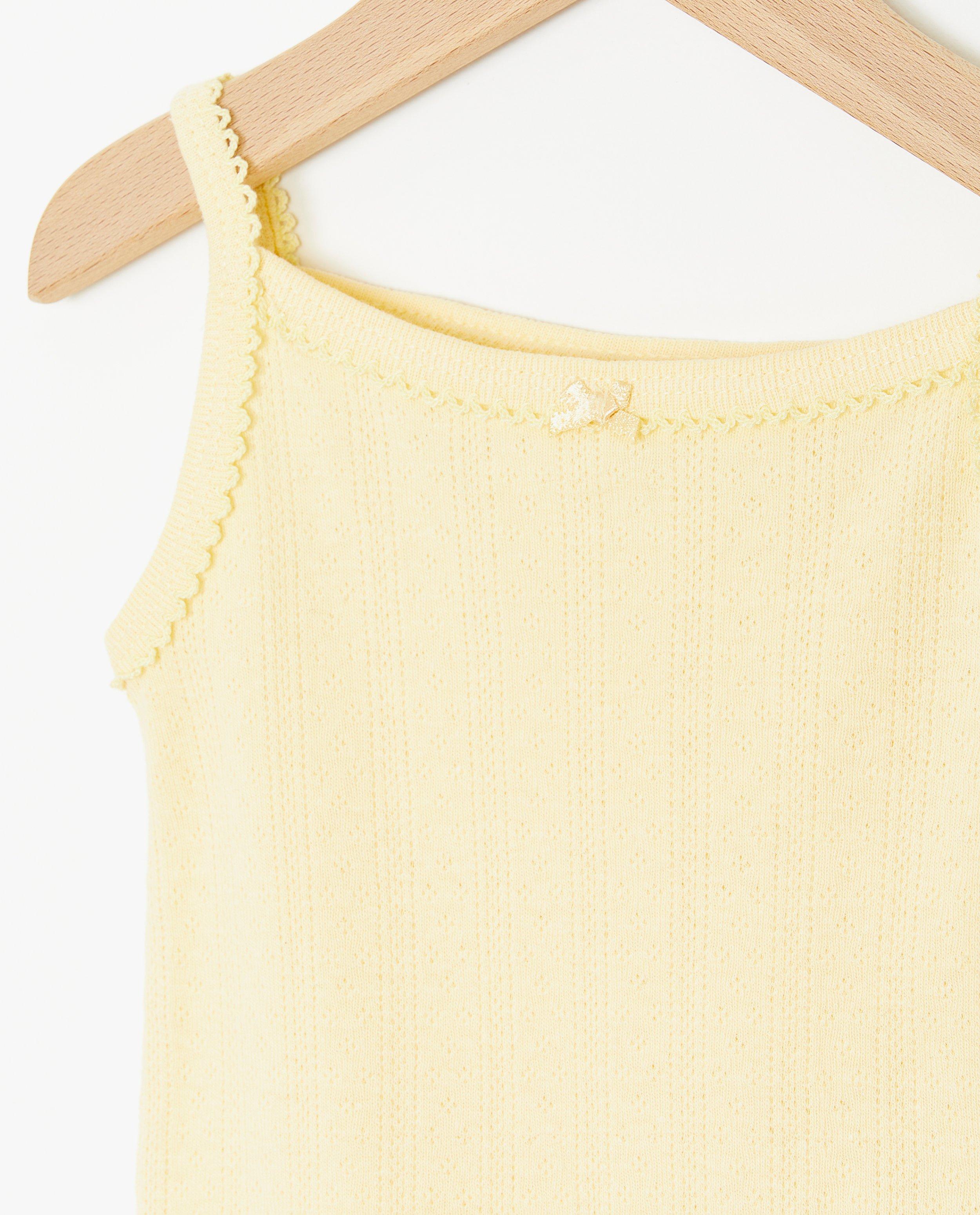 Onesies - Gele romper met ajour