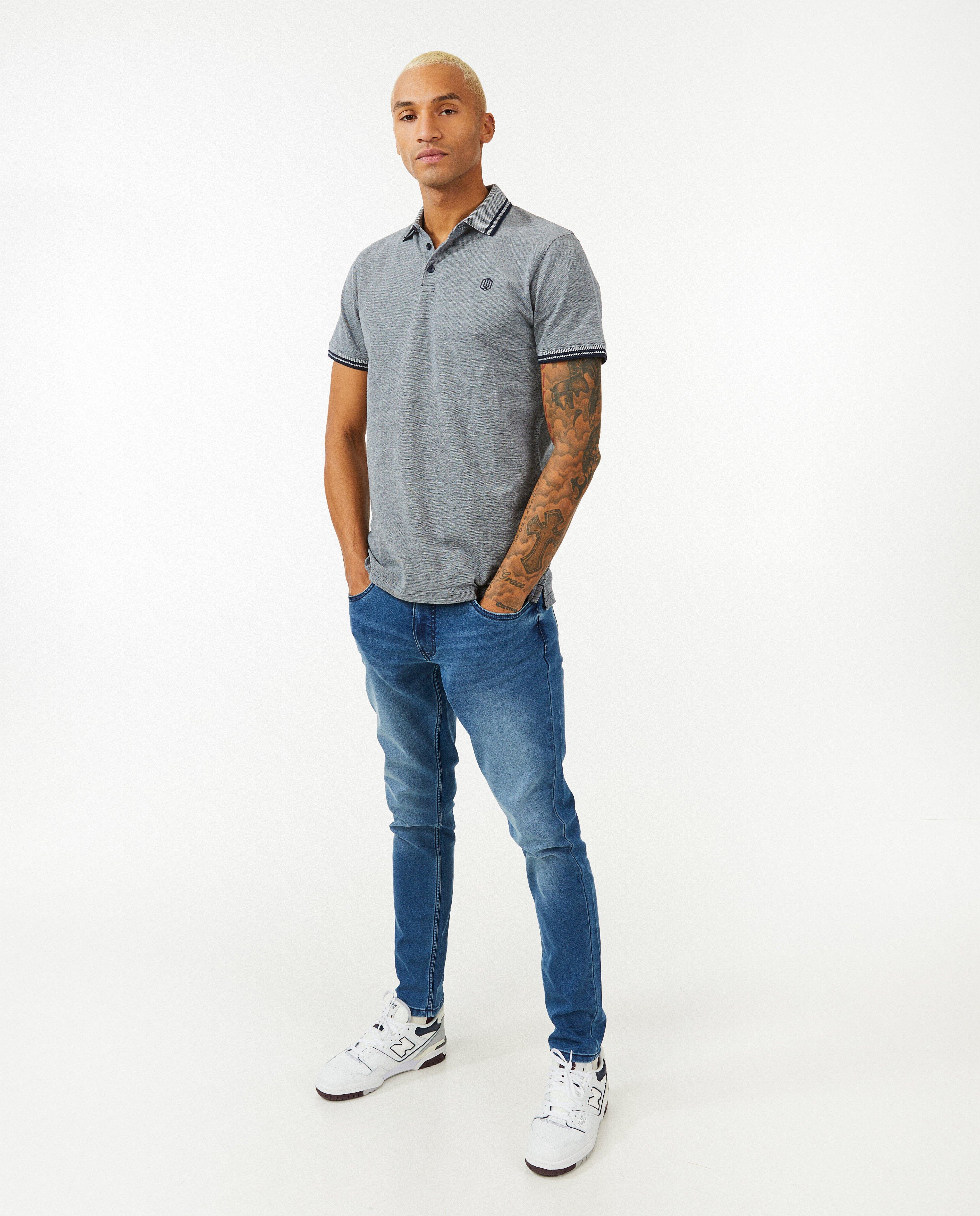 Polo met streepaccenten - null - Quarterback