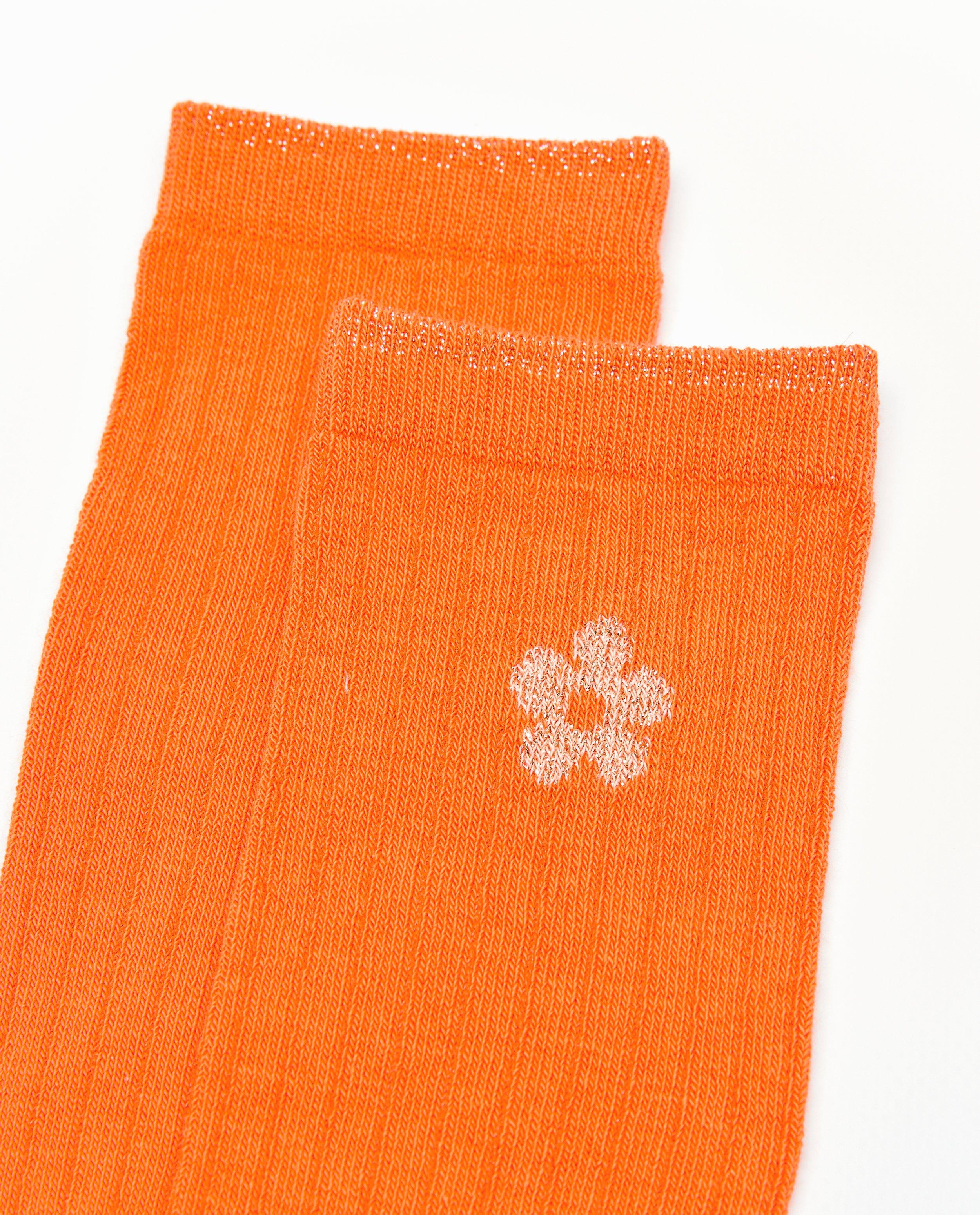 Kousen - Oranje kousen met rib
