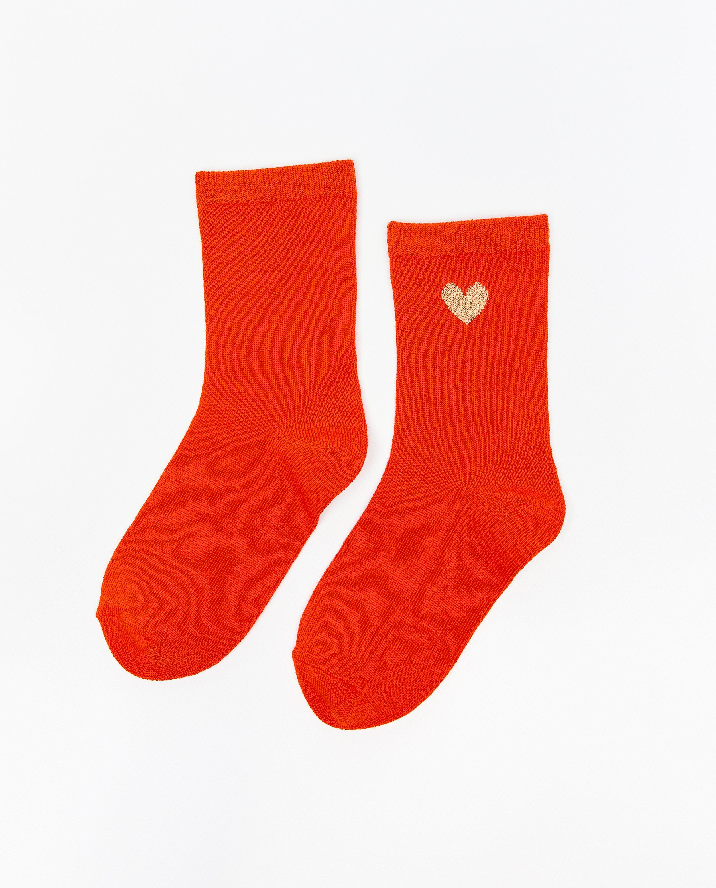 Chaussettes avec un petit cœur - Détails du produit - rouge - image numéro 1