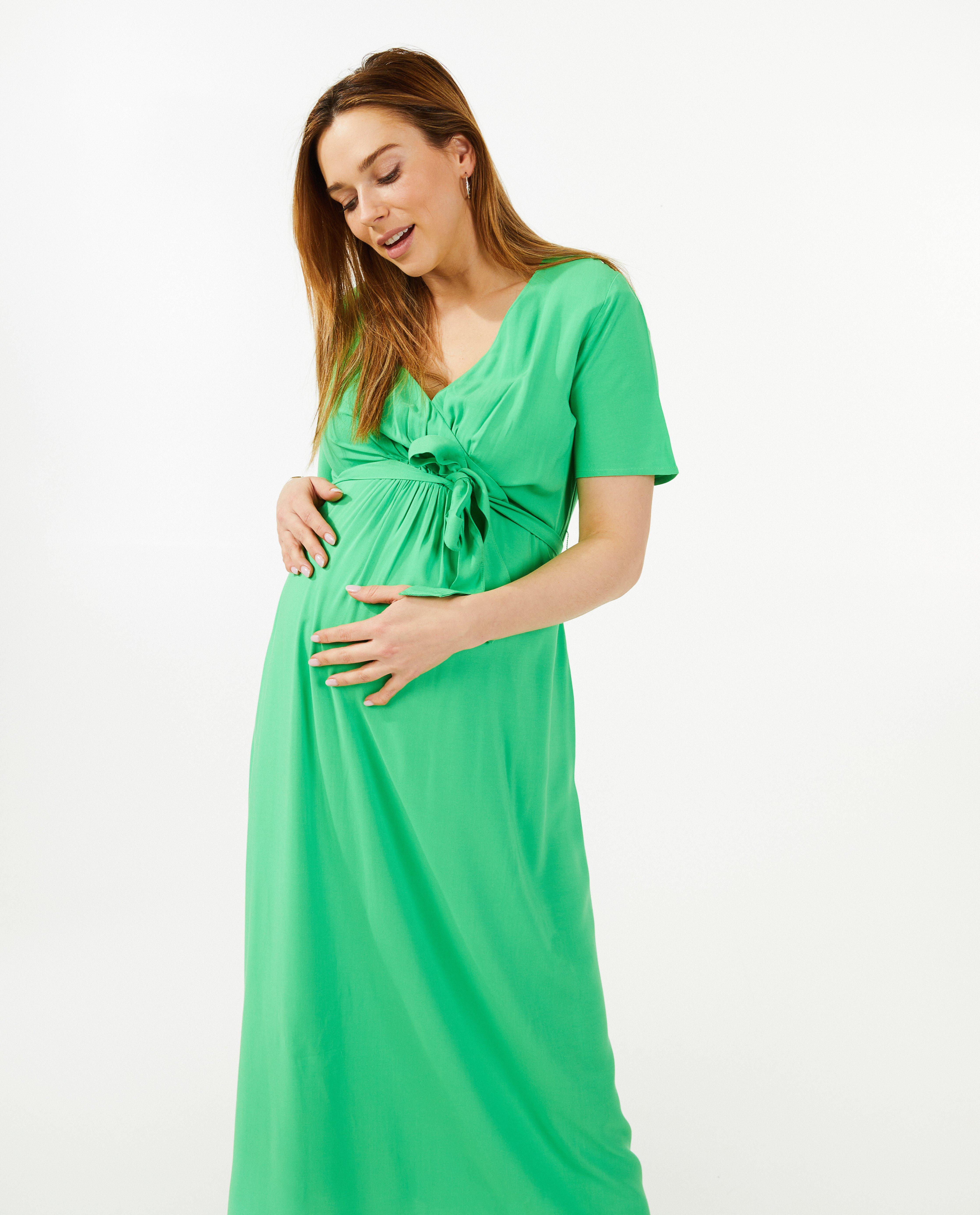 Robe verte, grossesse - D&eacute;tails du produit - vert vif - image num&eacute;ro 1
