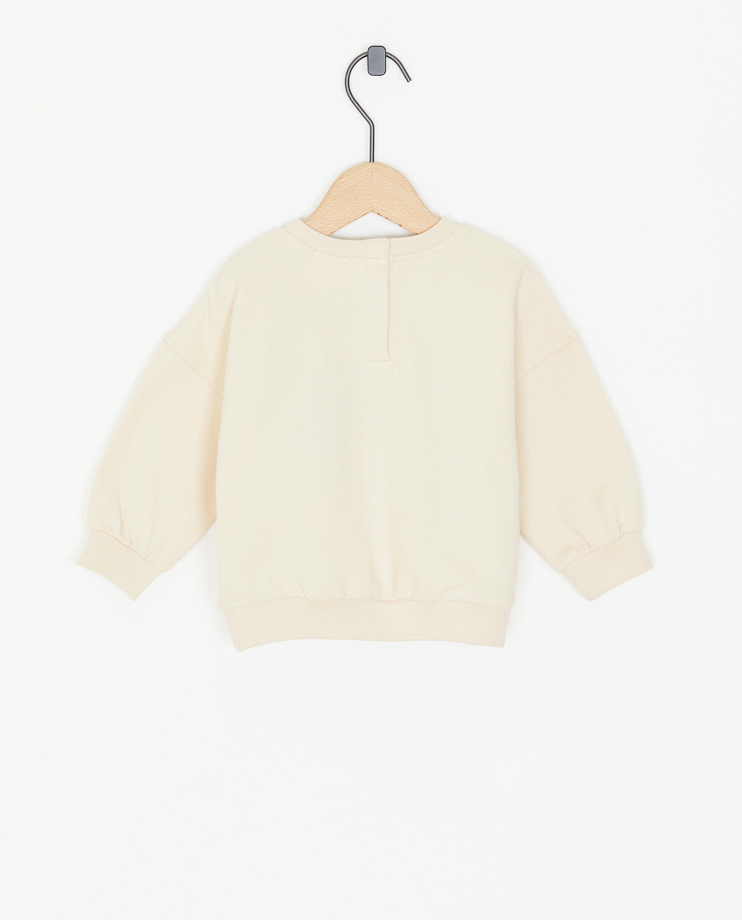 Sweaters - Beige sweater met opschrift