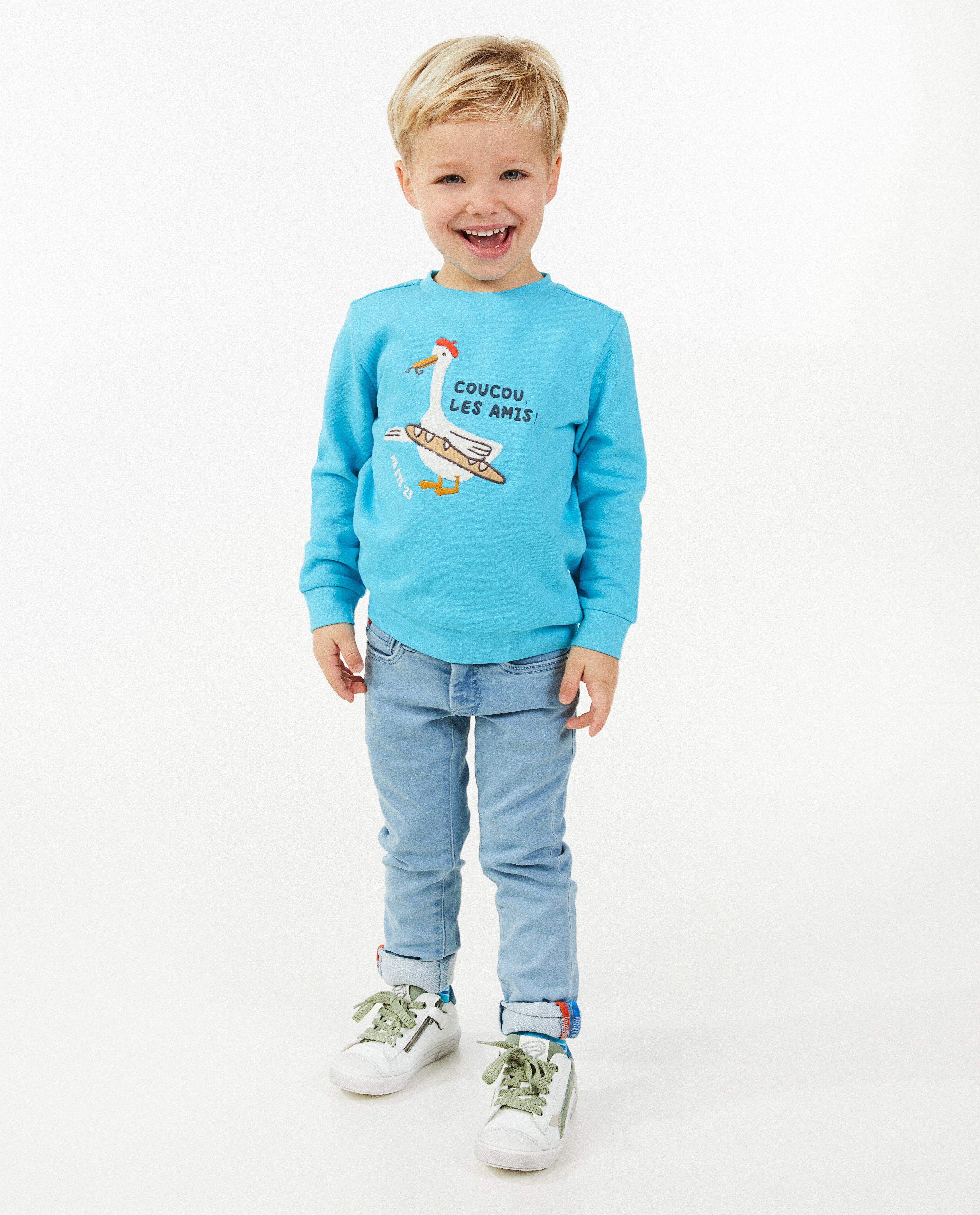 Blauwe sweater met print - null - Hampton Bays