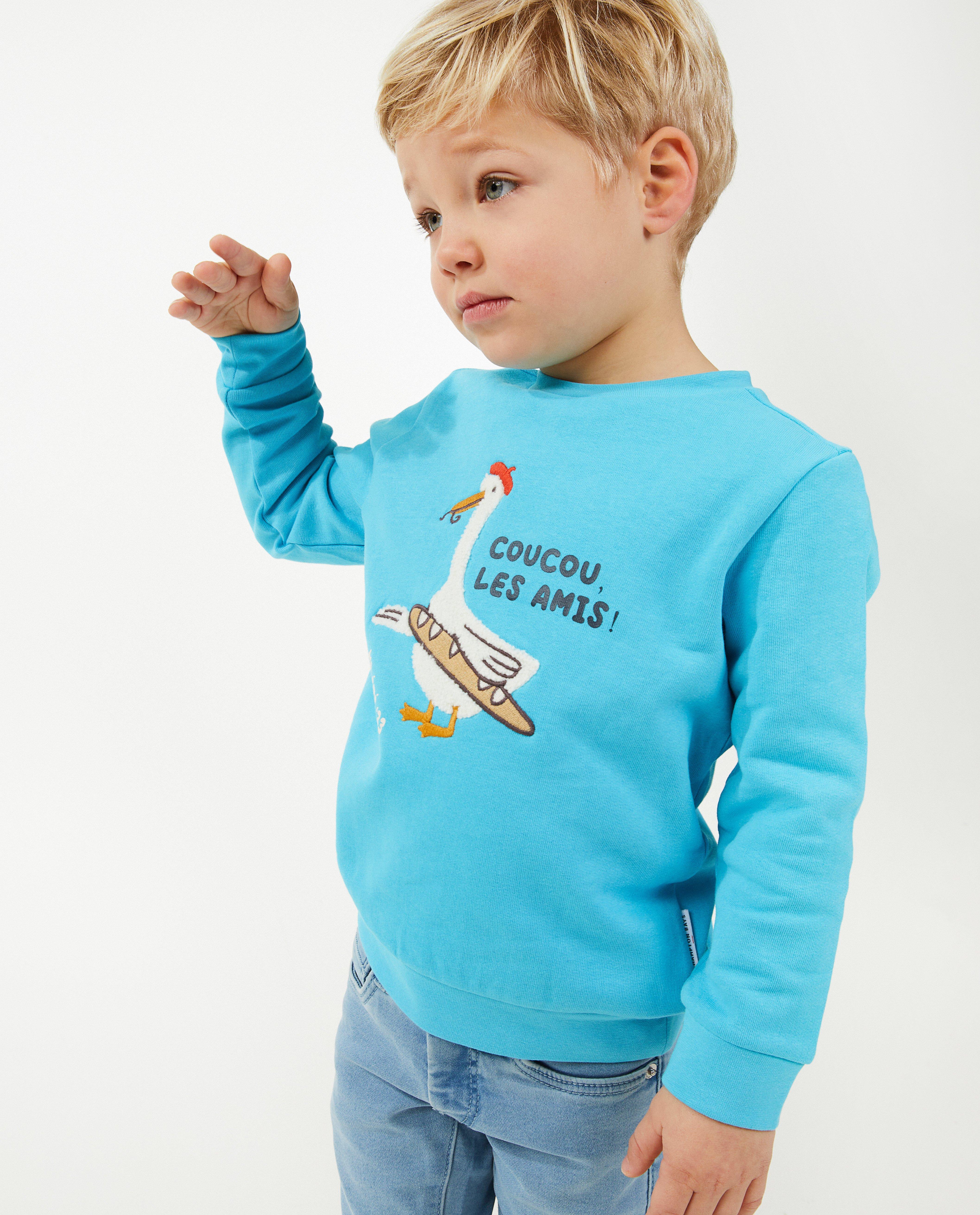 Sweats - Sweat bleu à imprimé