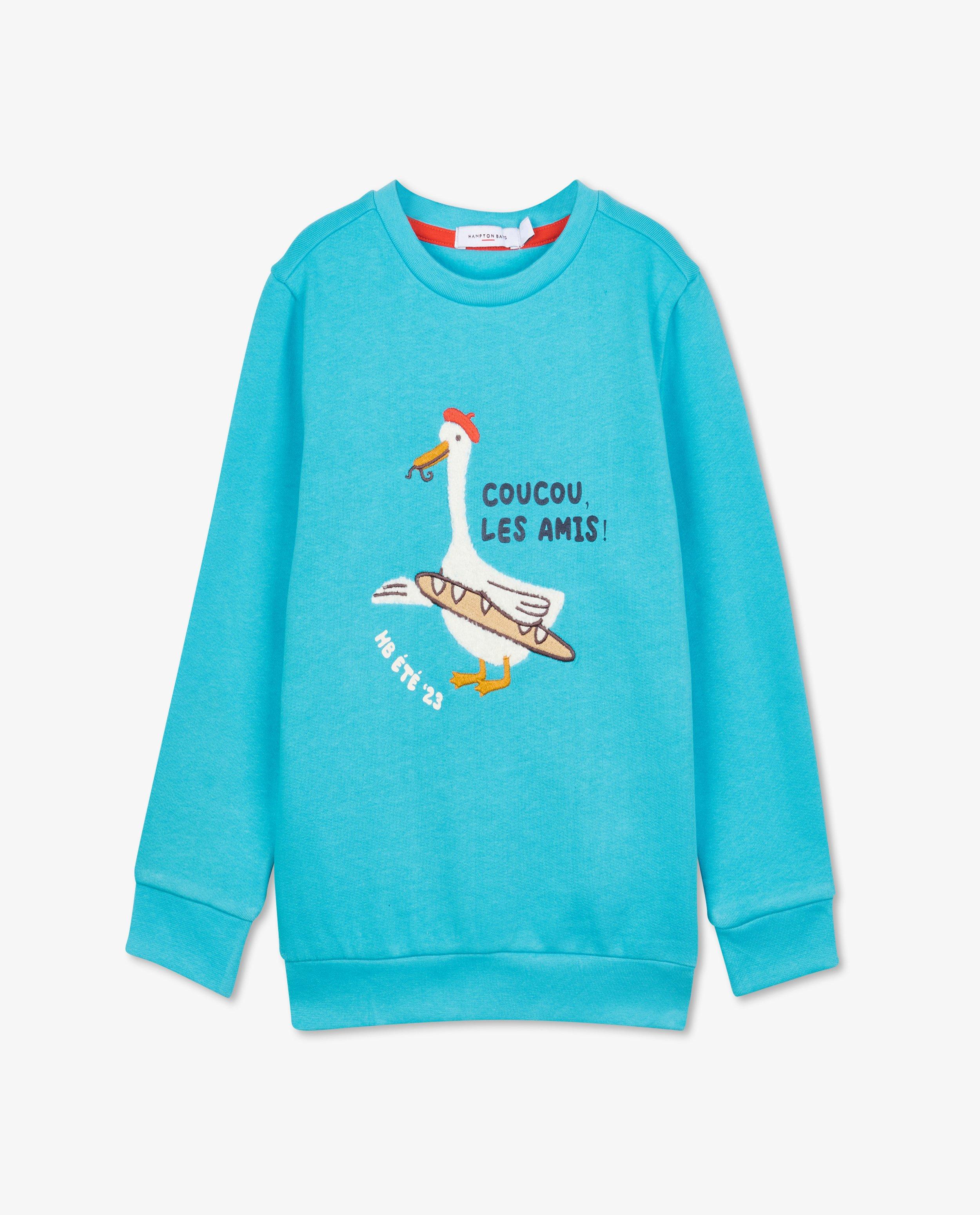 Sweaters - Blauwe sweater met print
