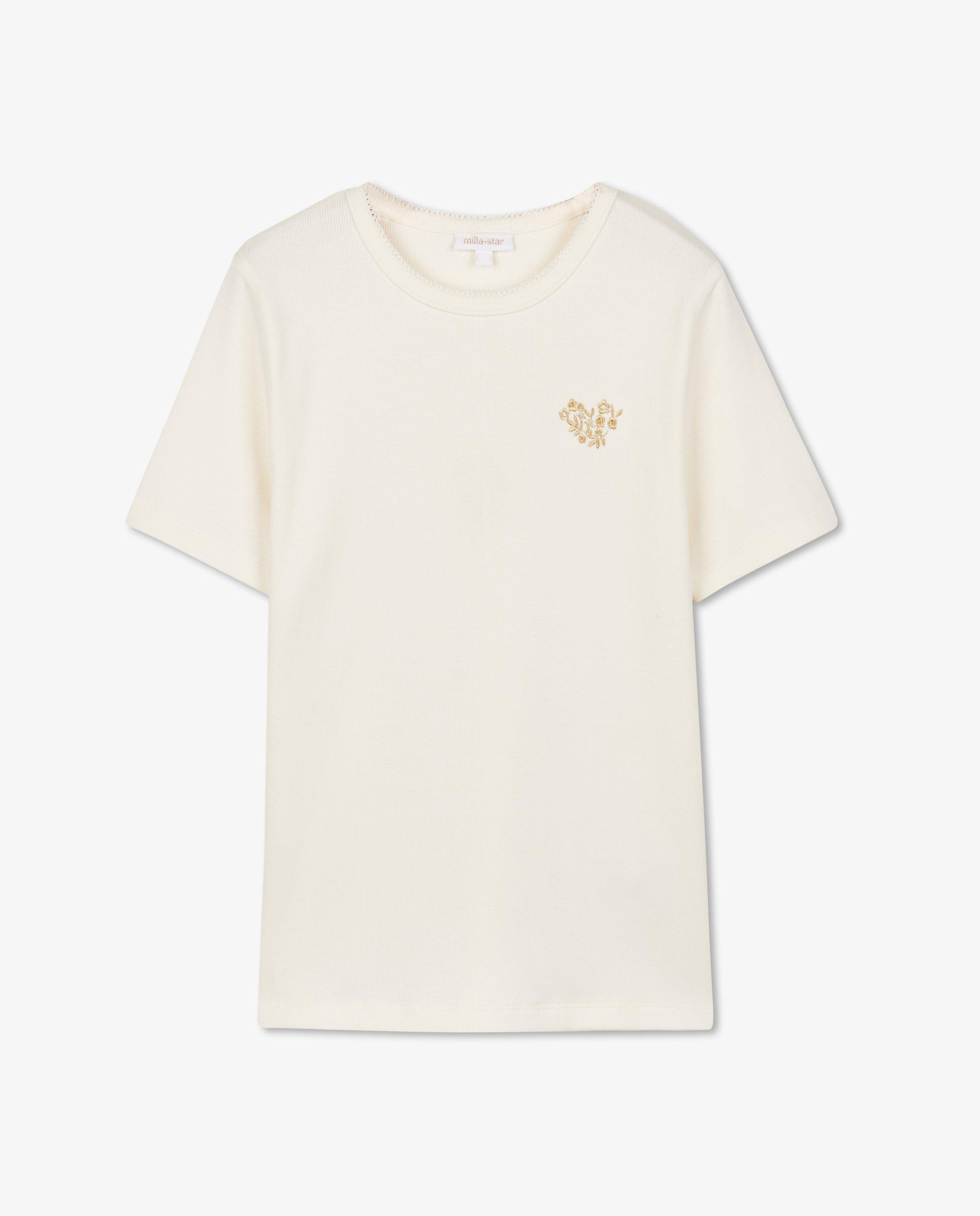 T-shirts - T-shirt blanc brodé, Communion