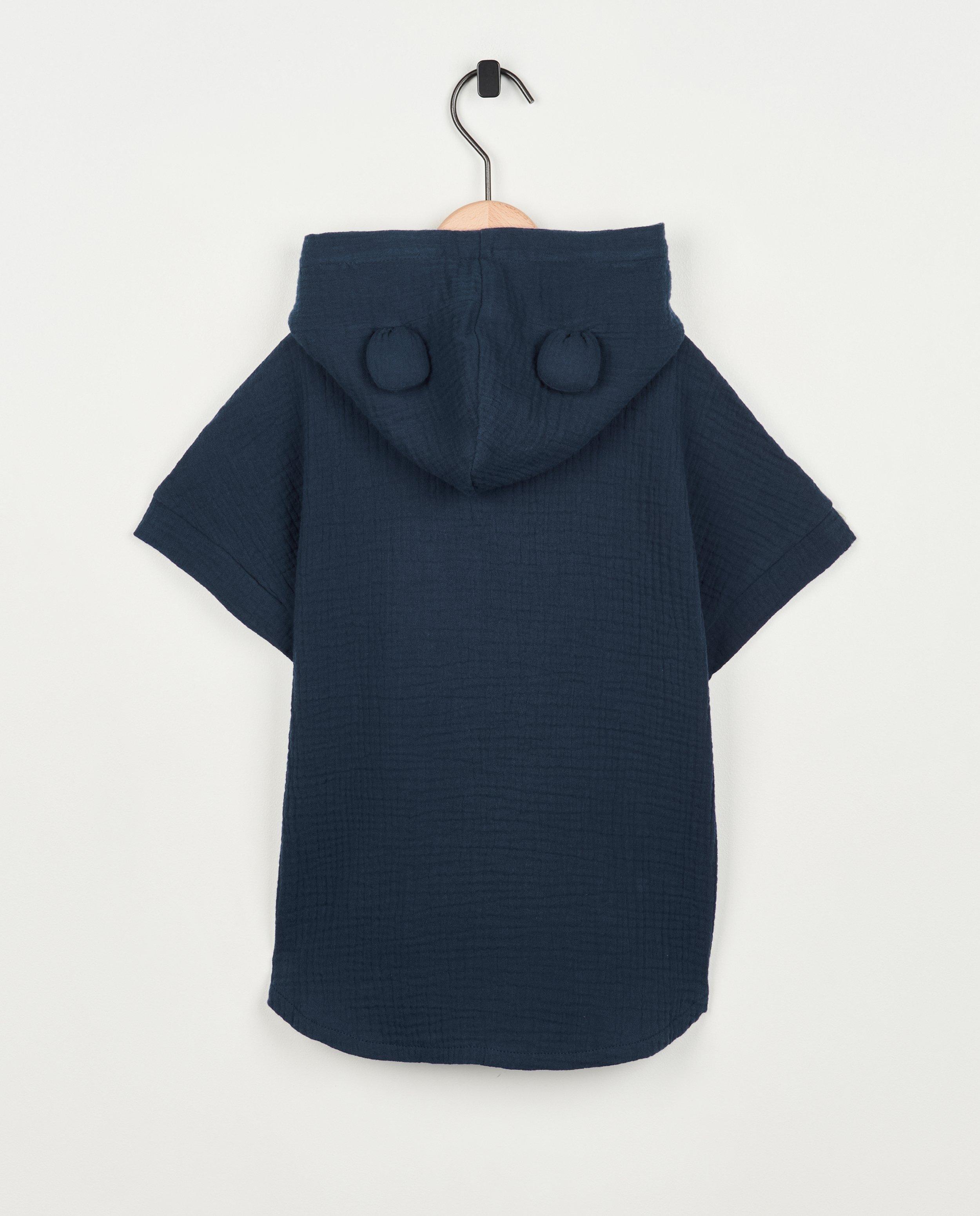 Poncho bleu foncé en tétra - null - Cuddles and Smiles