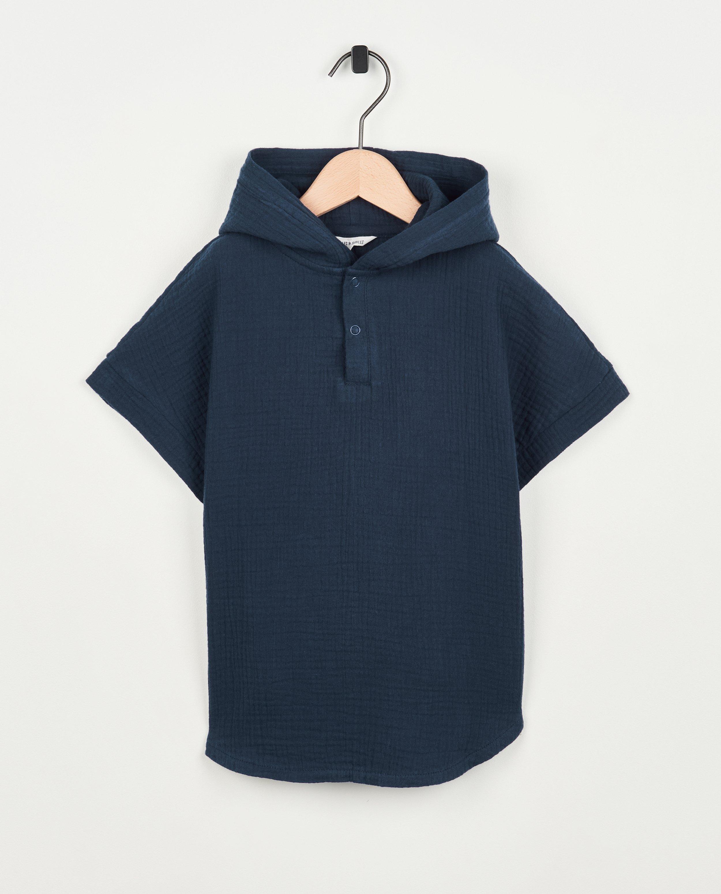 Donkerblauwe poncho van tetra - Product Detail - donkerblauw - afbeelding nummer 2