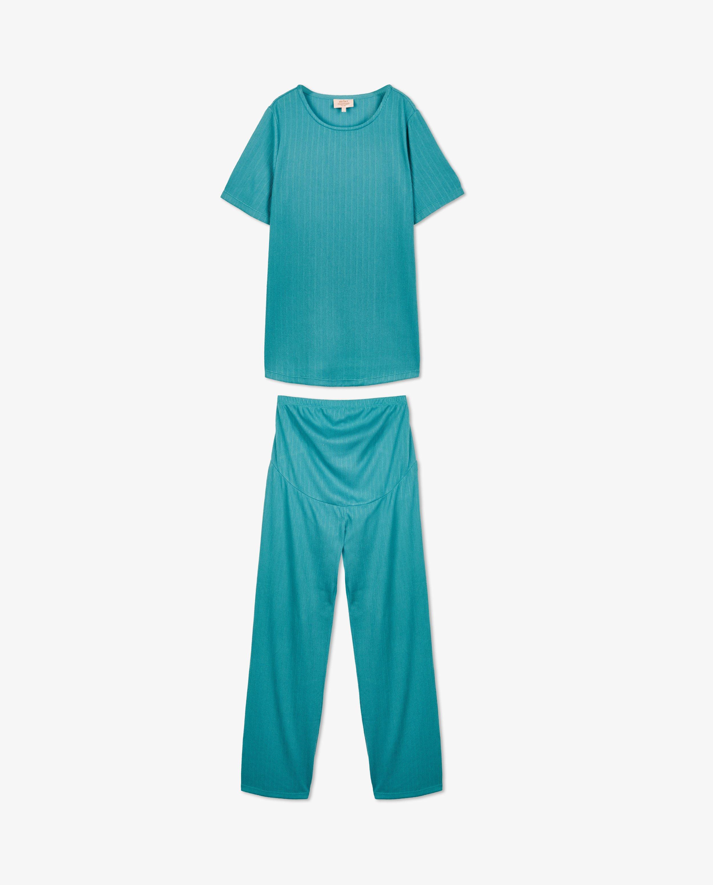 Pyjamas - Pyjama vert côtelé, grossesse