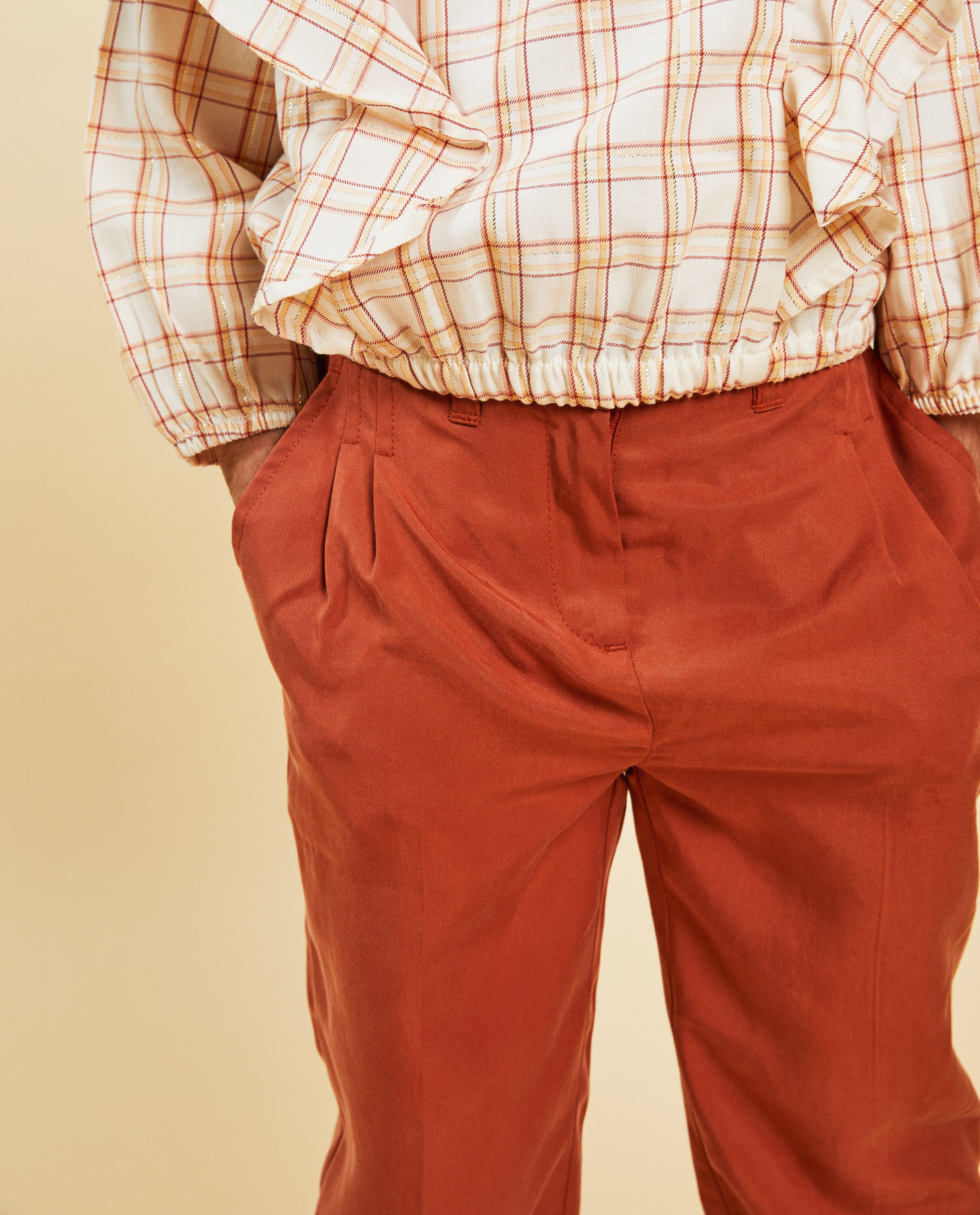 Pantalons - Pantalon brun-orange, Communion