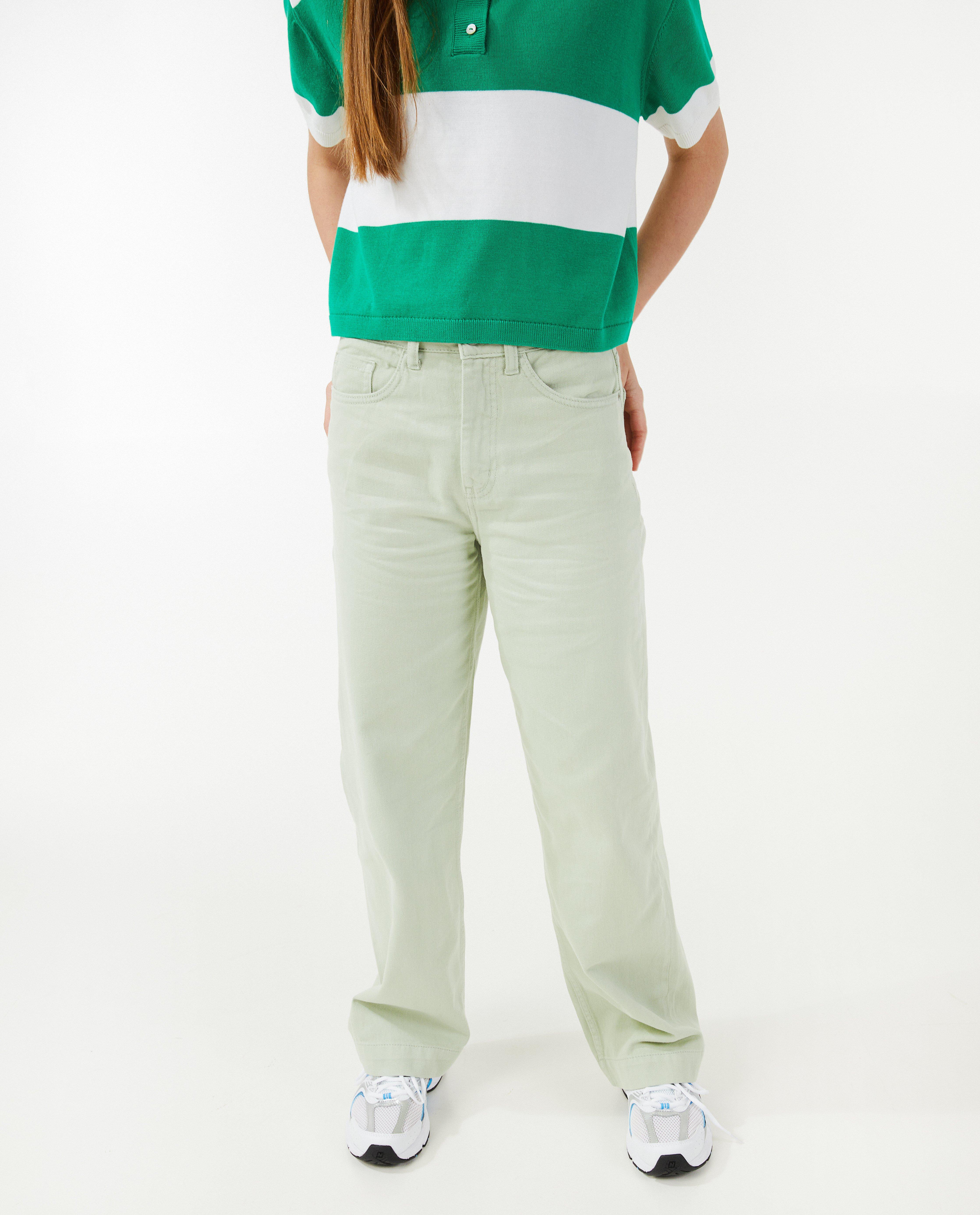 Jeans - Groene broek, flared fit