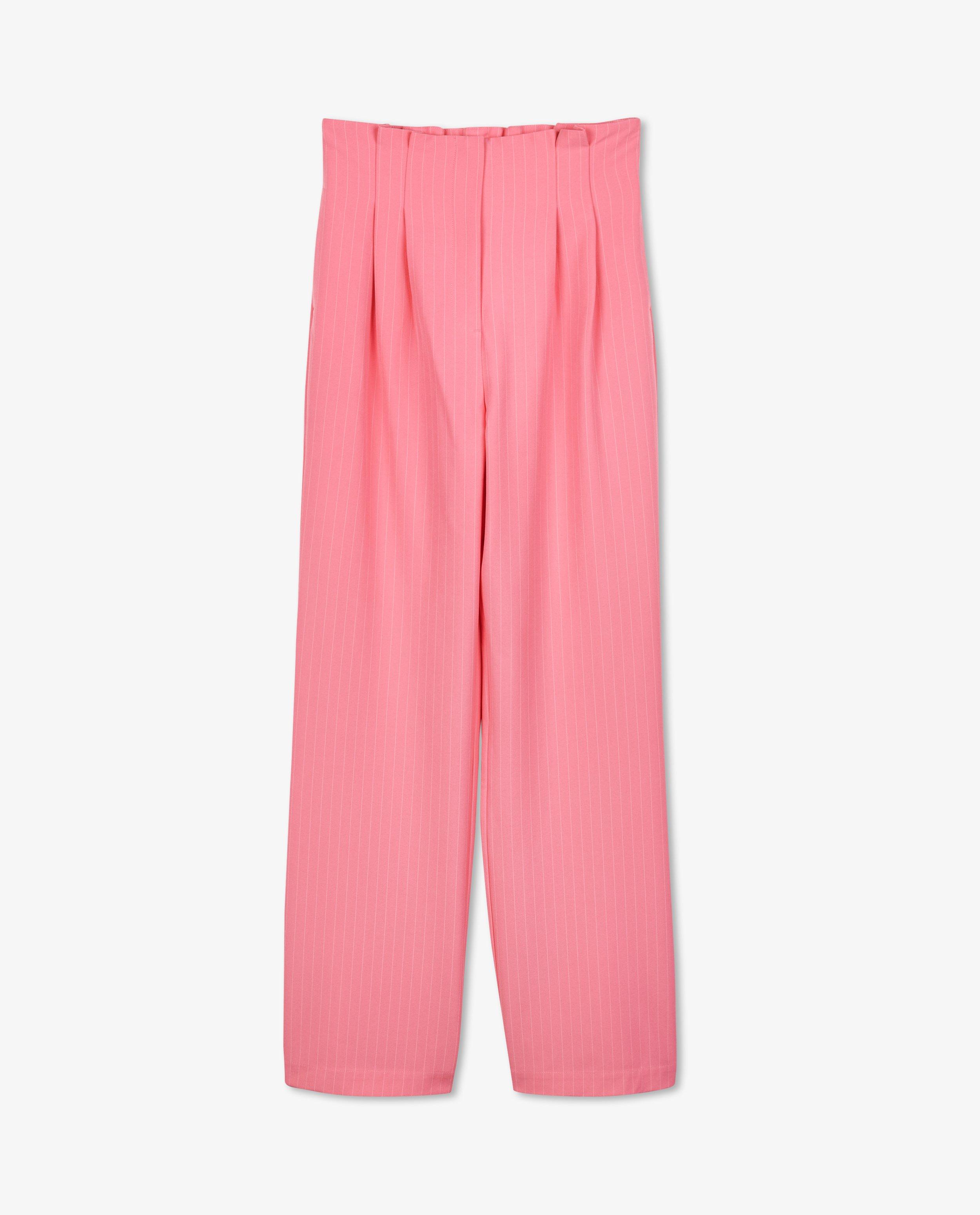 Pantalons - Pantalon rose à rayures