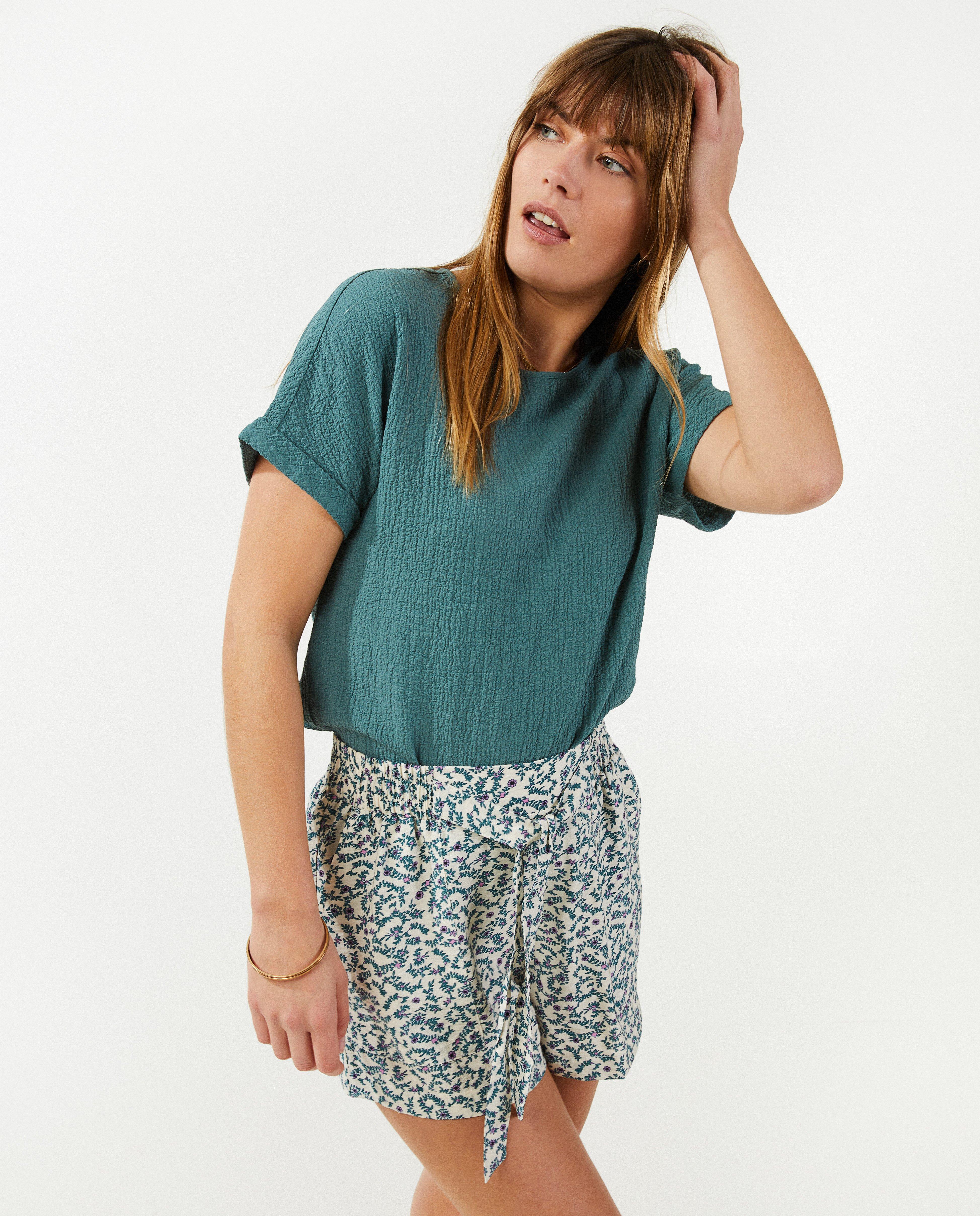 Chemises - T-shirt vert à manches courtes