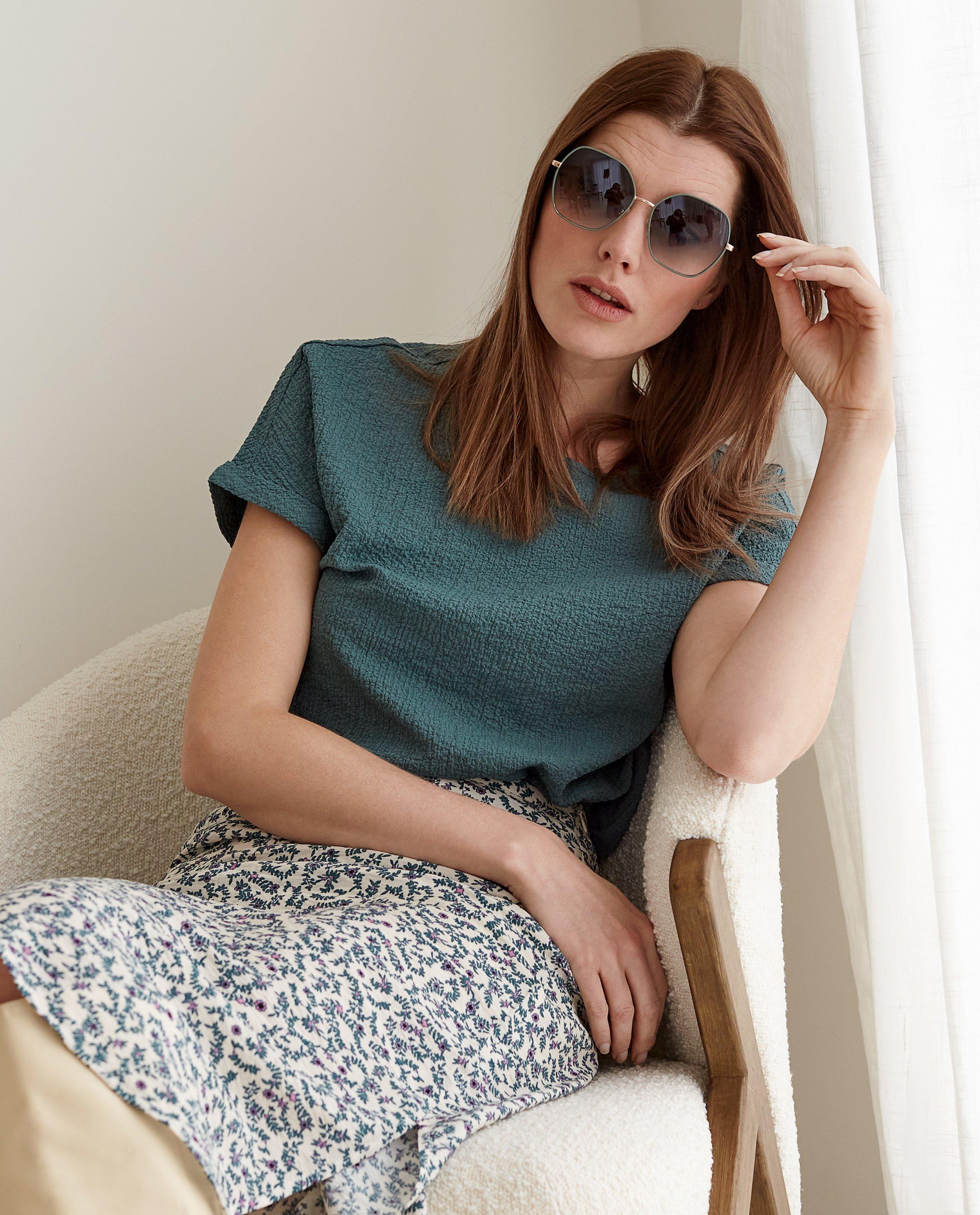 Chemises - T-shirt vert à manches courtes