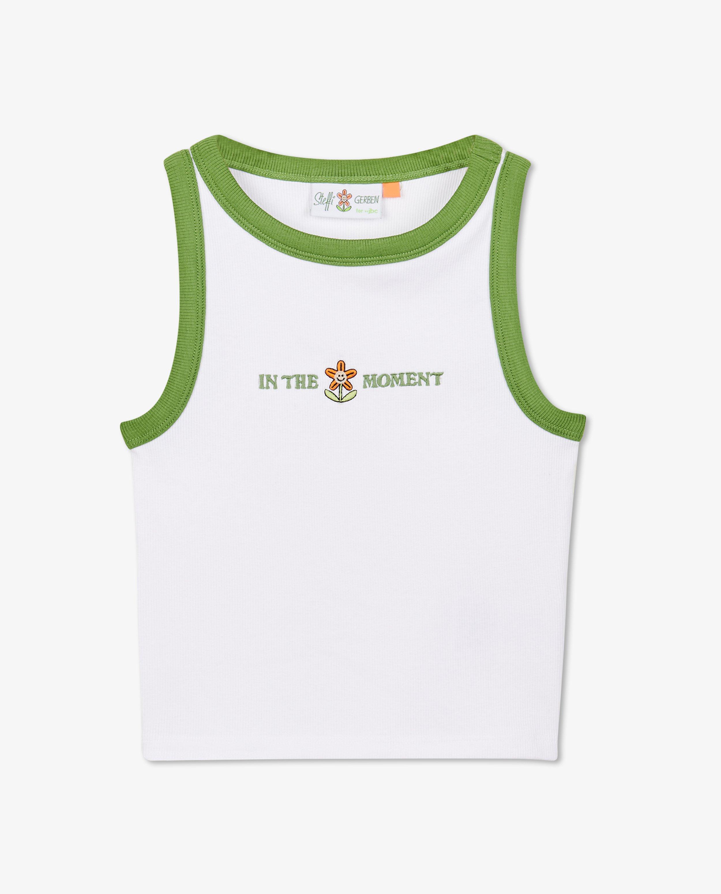 T-shirts - Witte top met rib