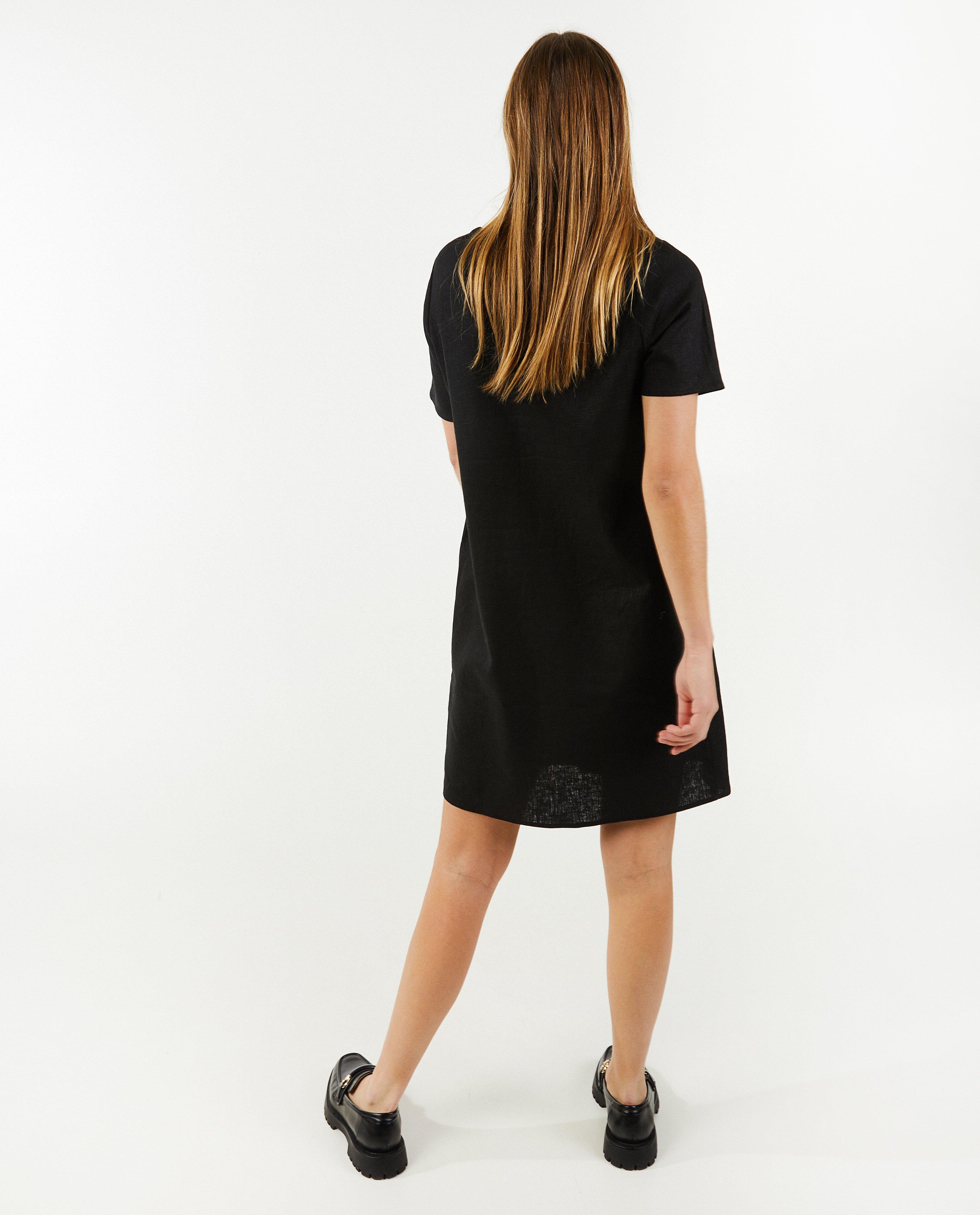 Jurk met v-hals - Product Detail - zwart - afbeelding nummer 3