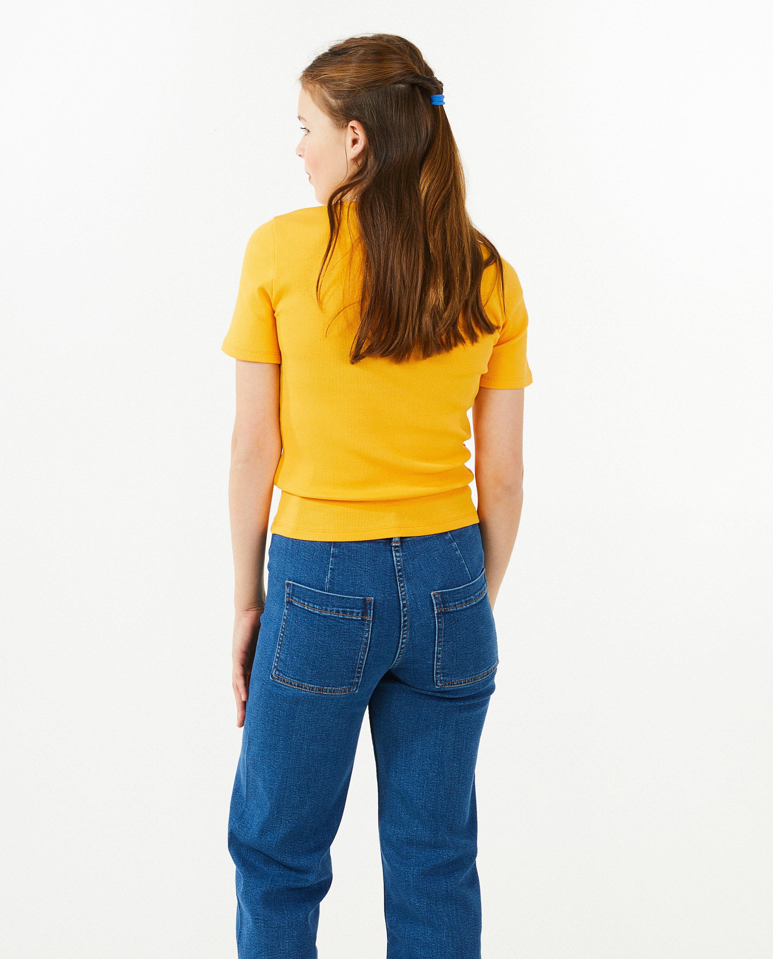T-shirts - T-shirt jaune avec broderie