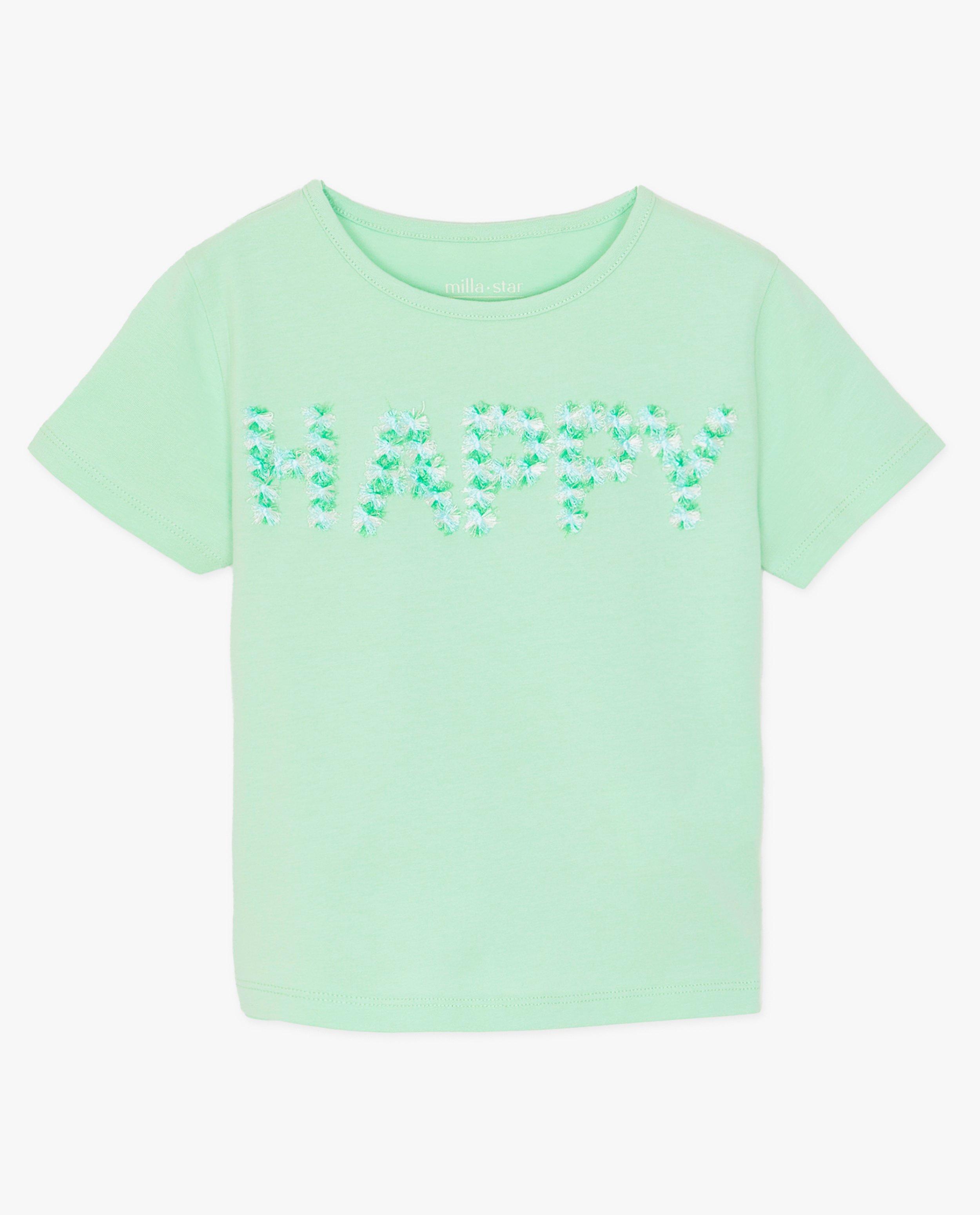 T-shirts - T-shirt vert à inscription