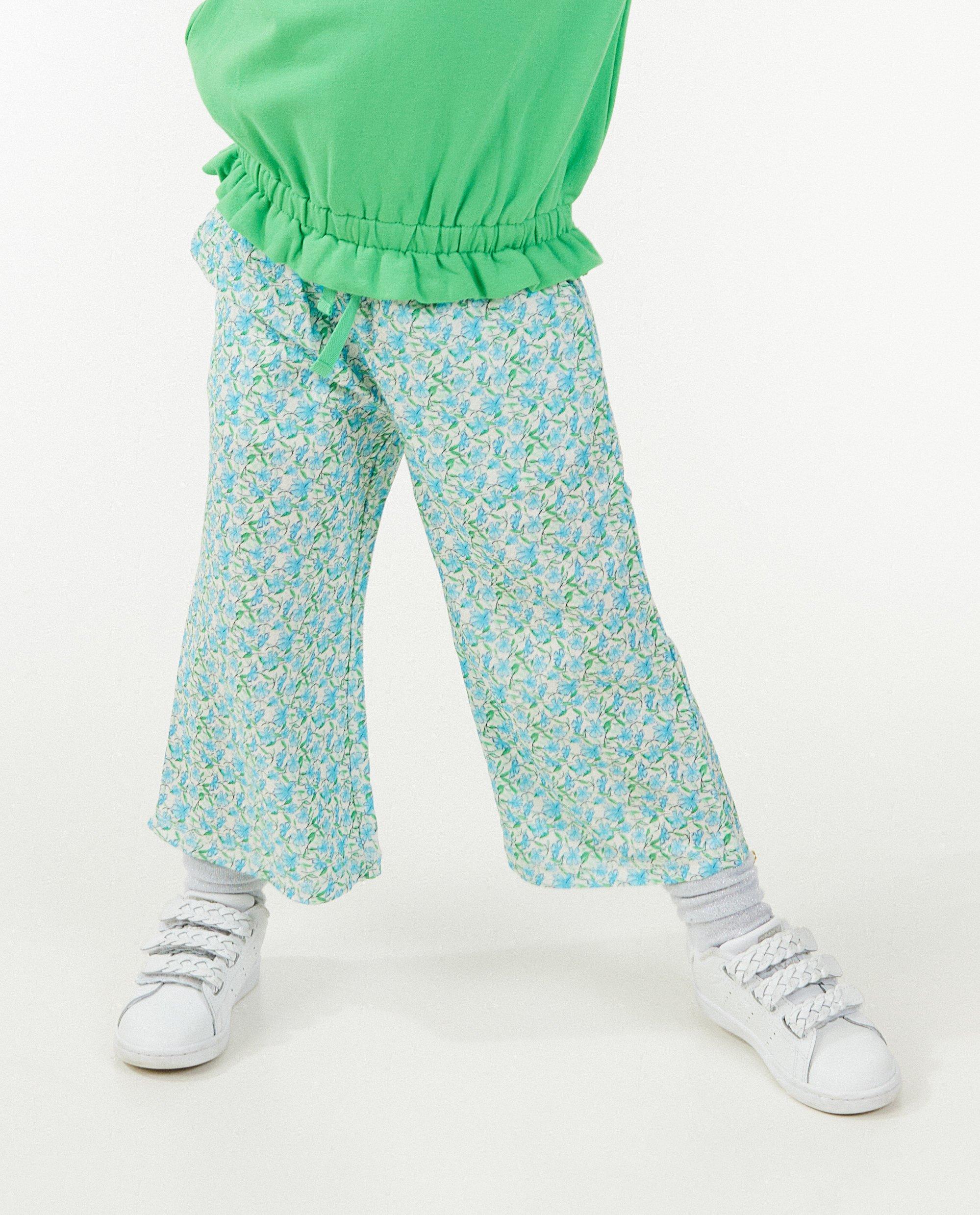 Pantalons - Pantalon fleuri, coupe droite