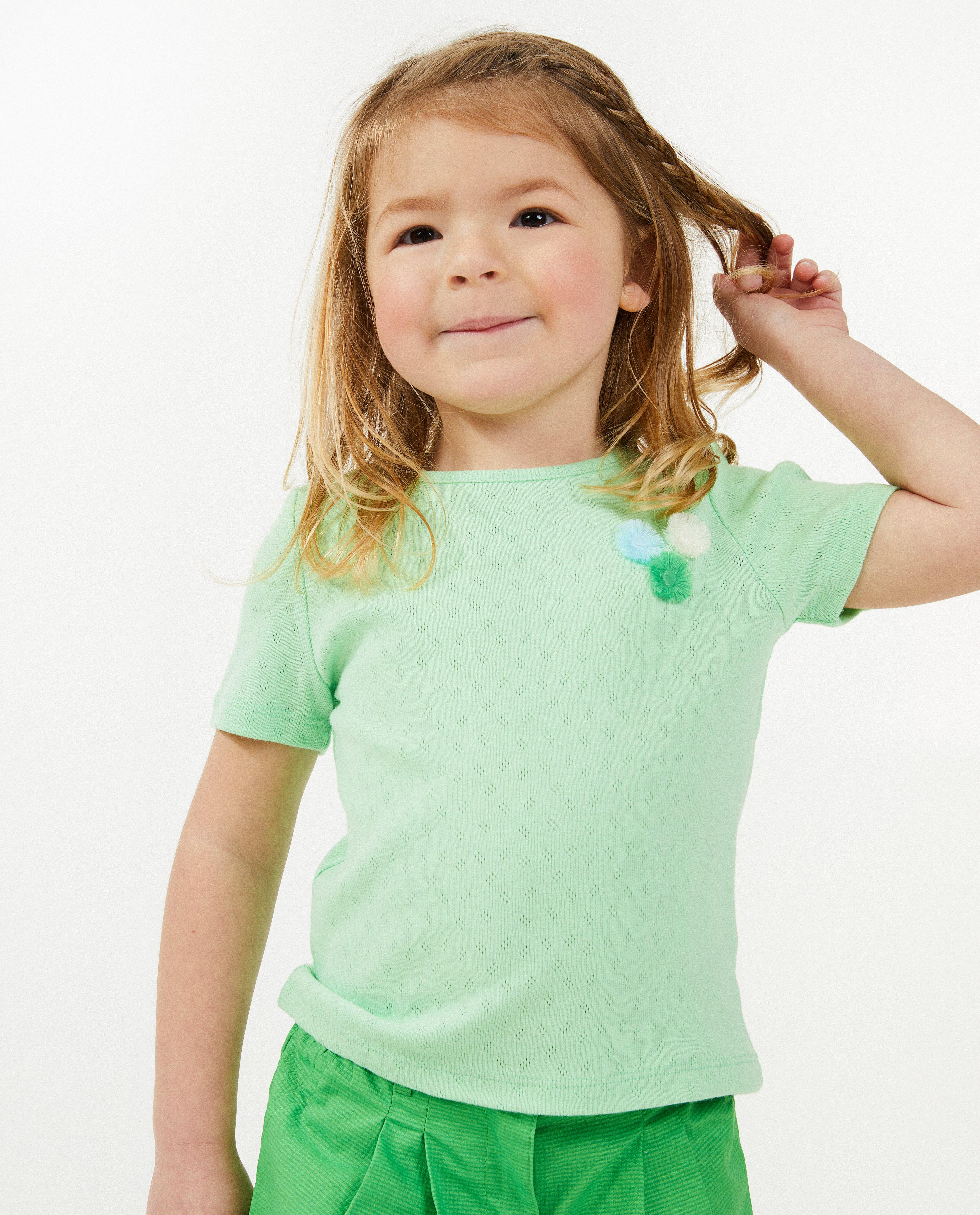 T-shirts - T-shirt vert pâle à motif ajouré