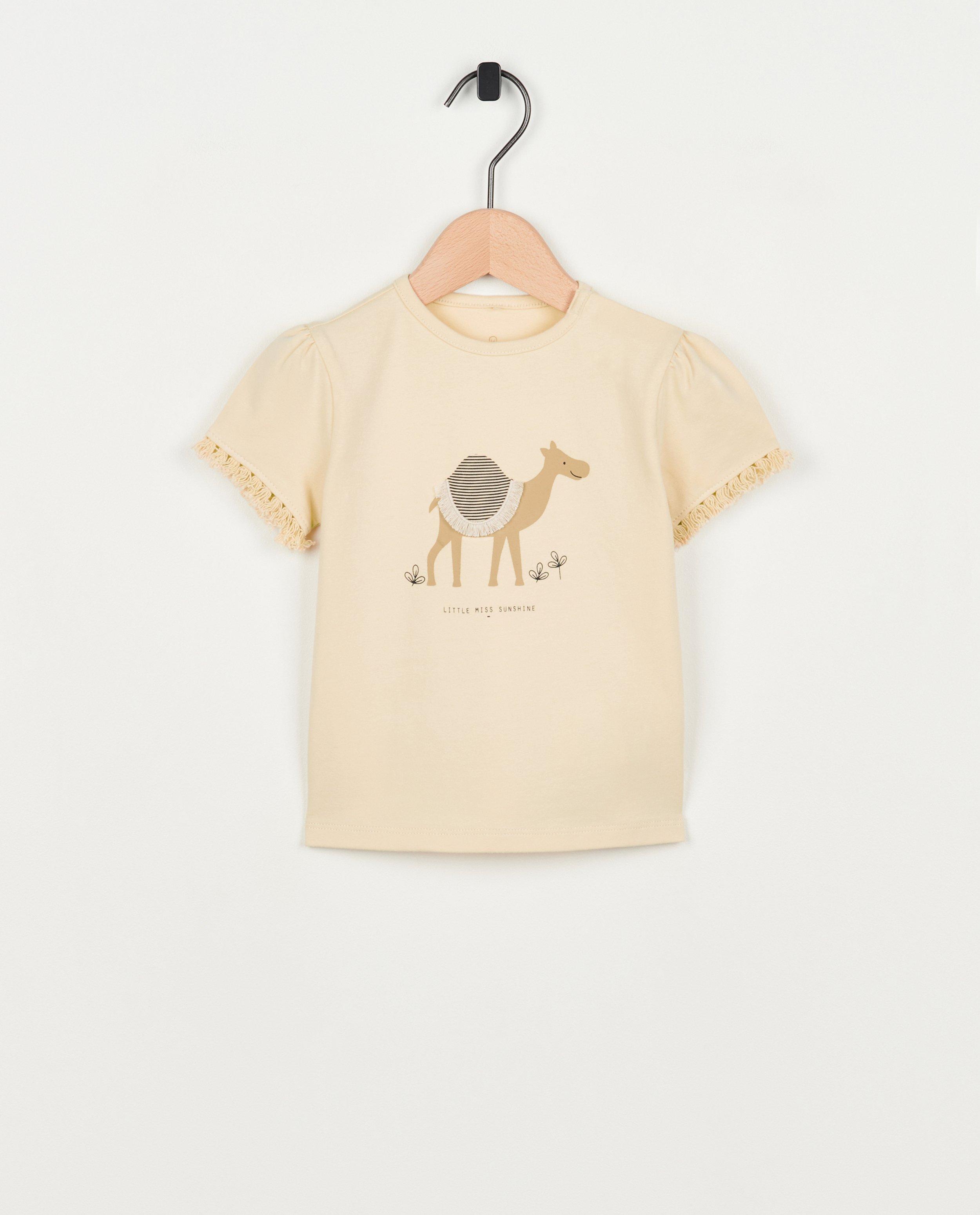 Beige T-shirt met print - null - Cuddles and Smiles