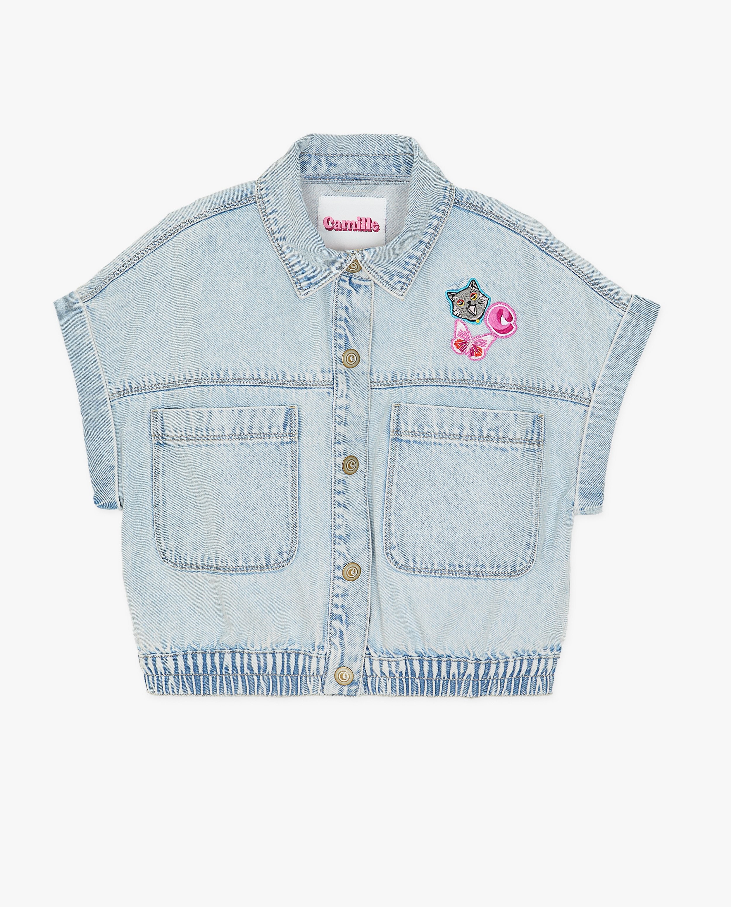 Cardigan - Jeansvest met zakken