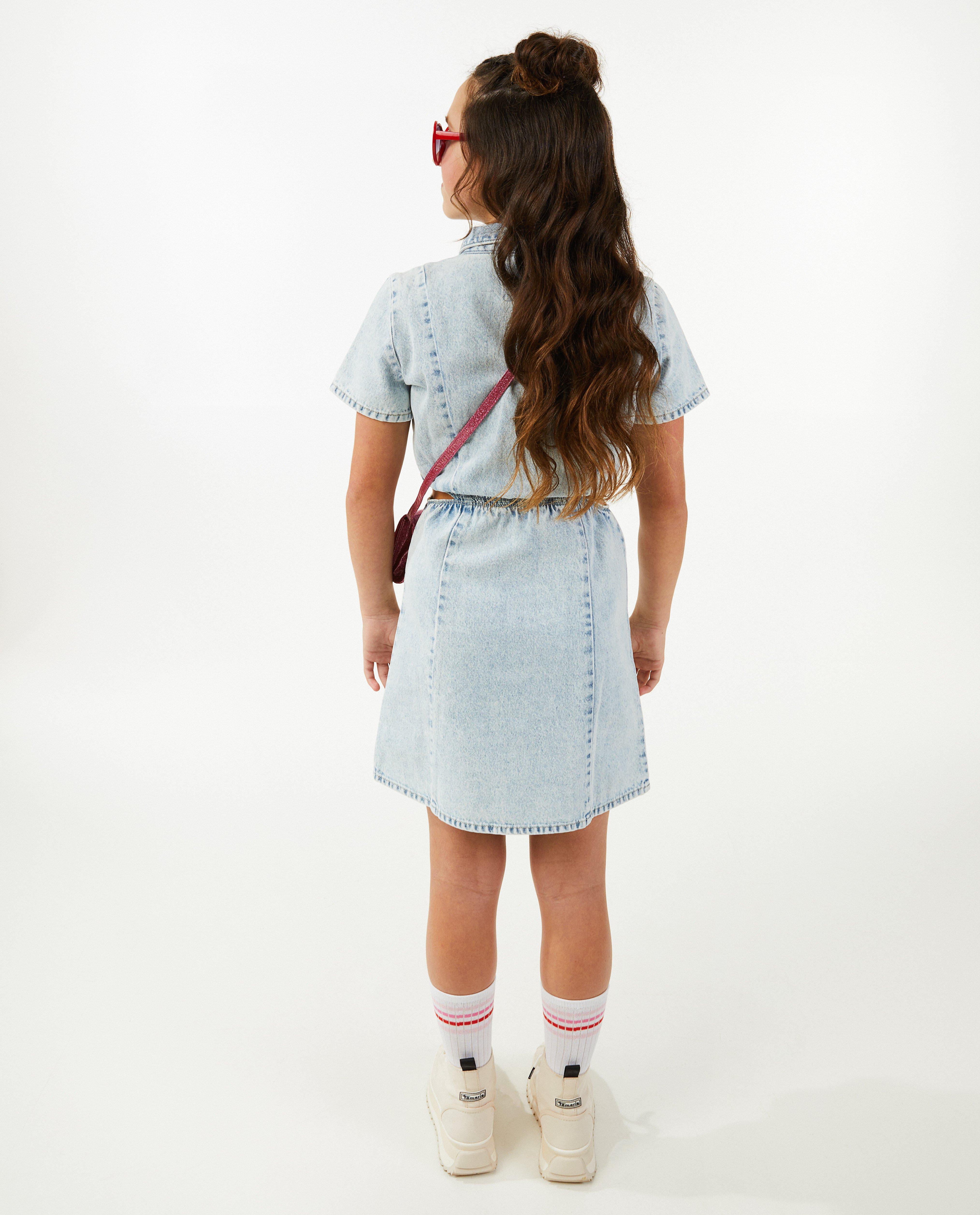 Kleedjes - Jeansjurk met cut-outs