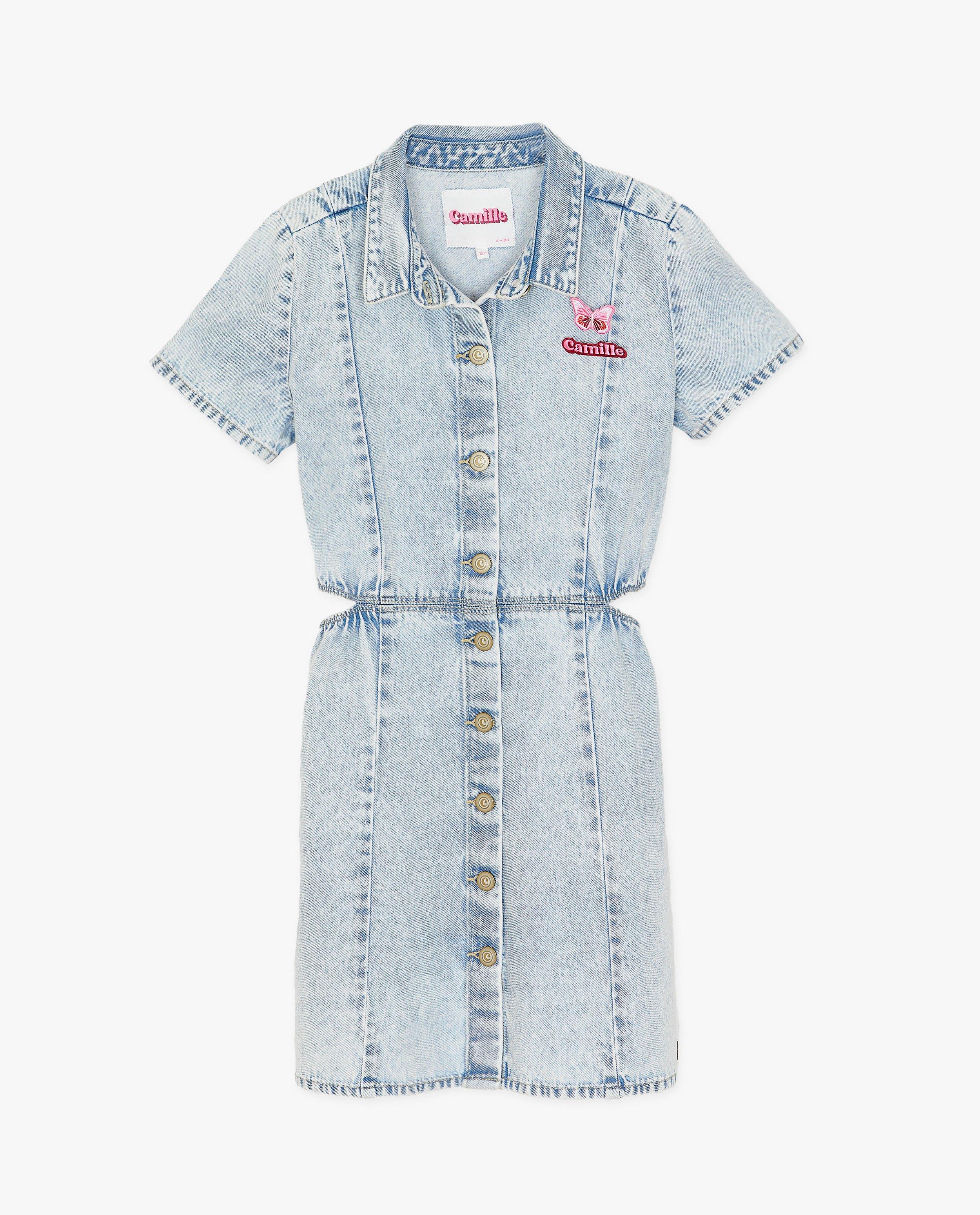 Kleedjes - Jeansjurk met cut-outs