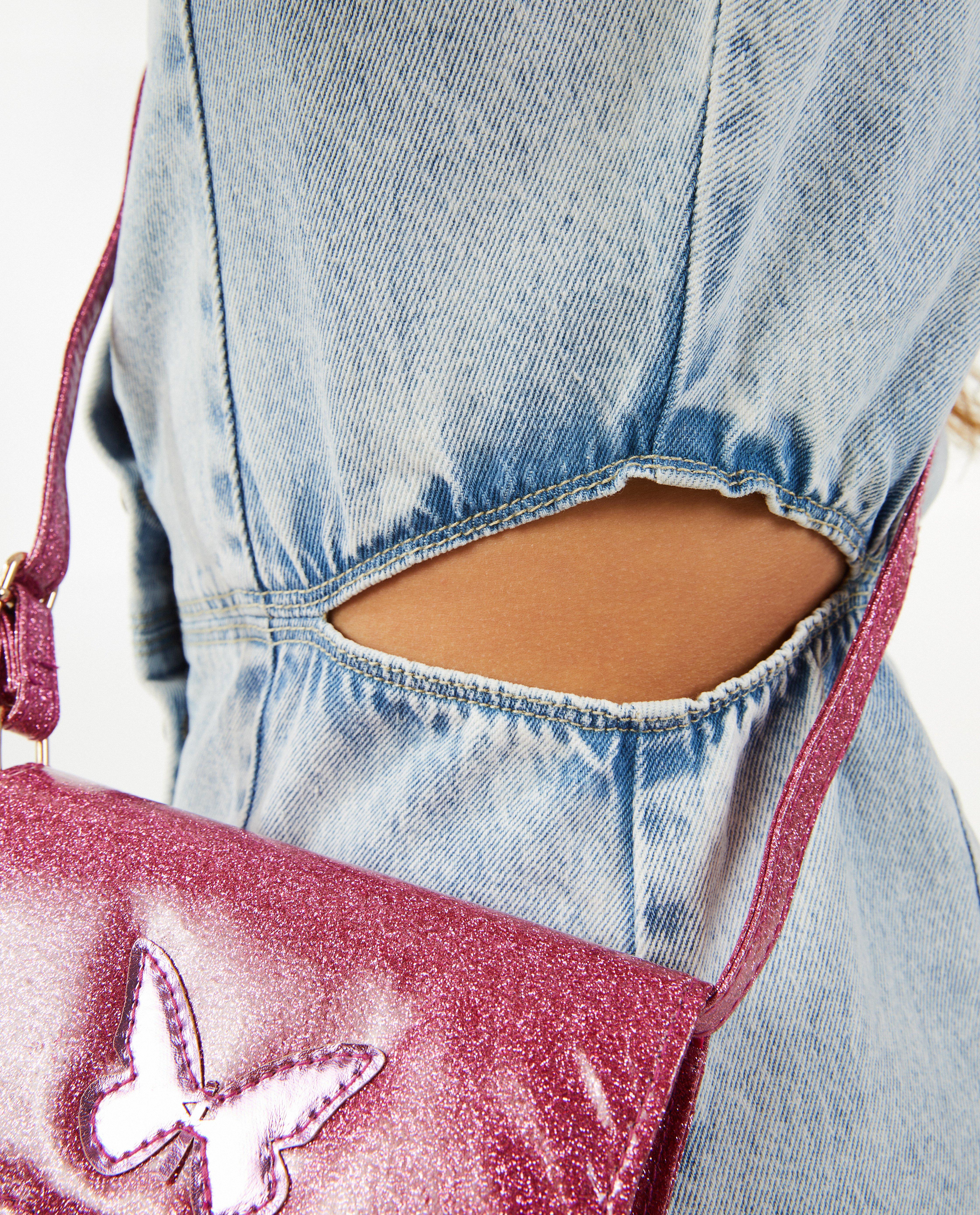 Kleedjes - Jeansjurk met cut-outs